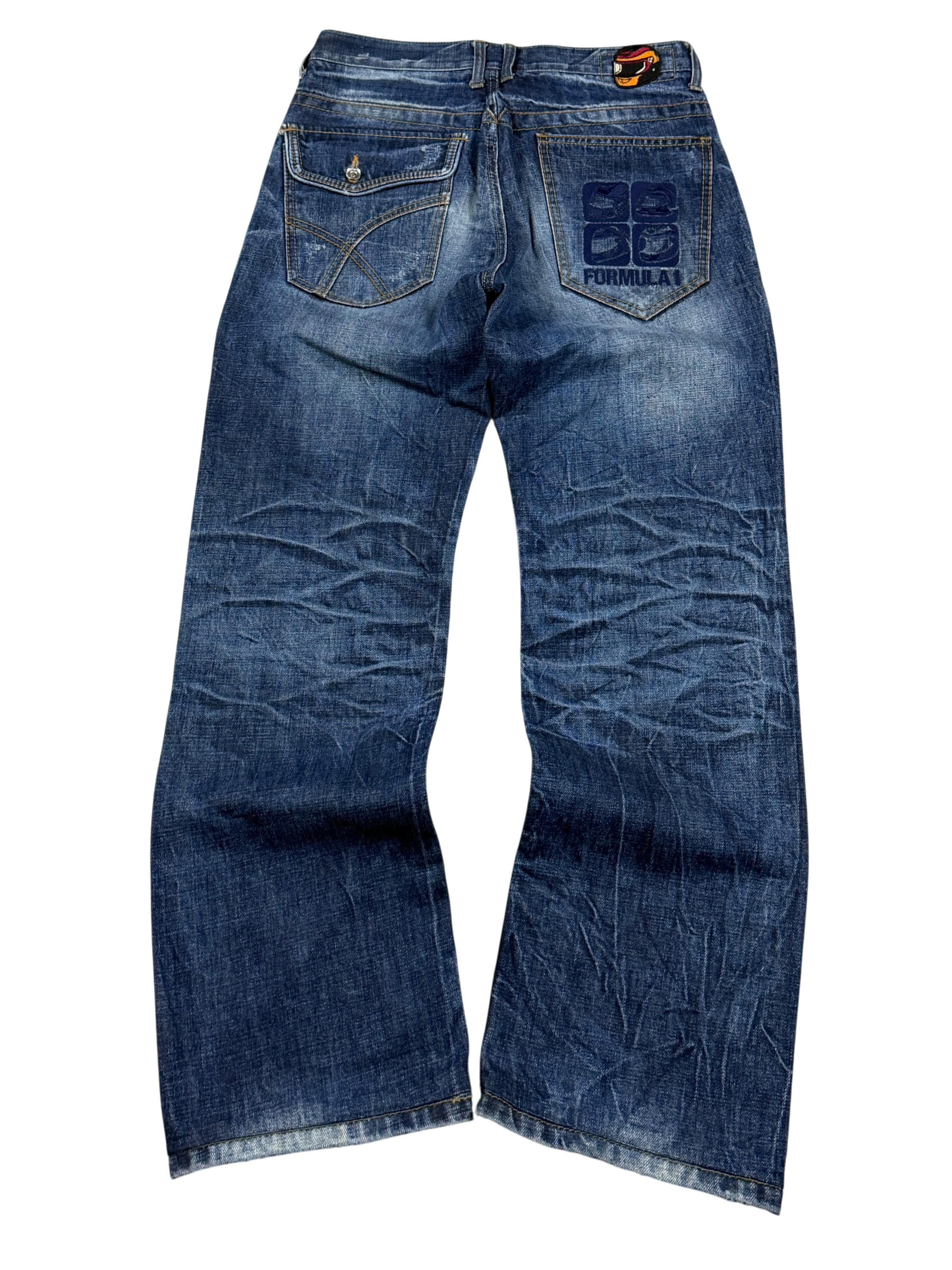 Crazy Washed Straight Jeans (S)