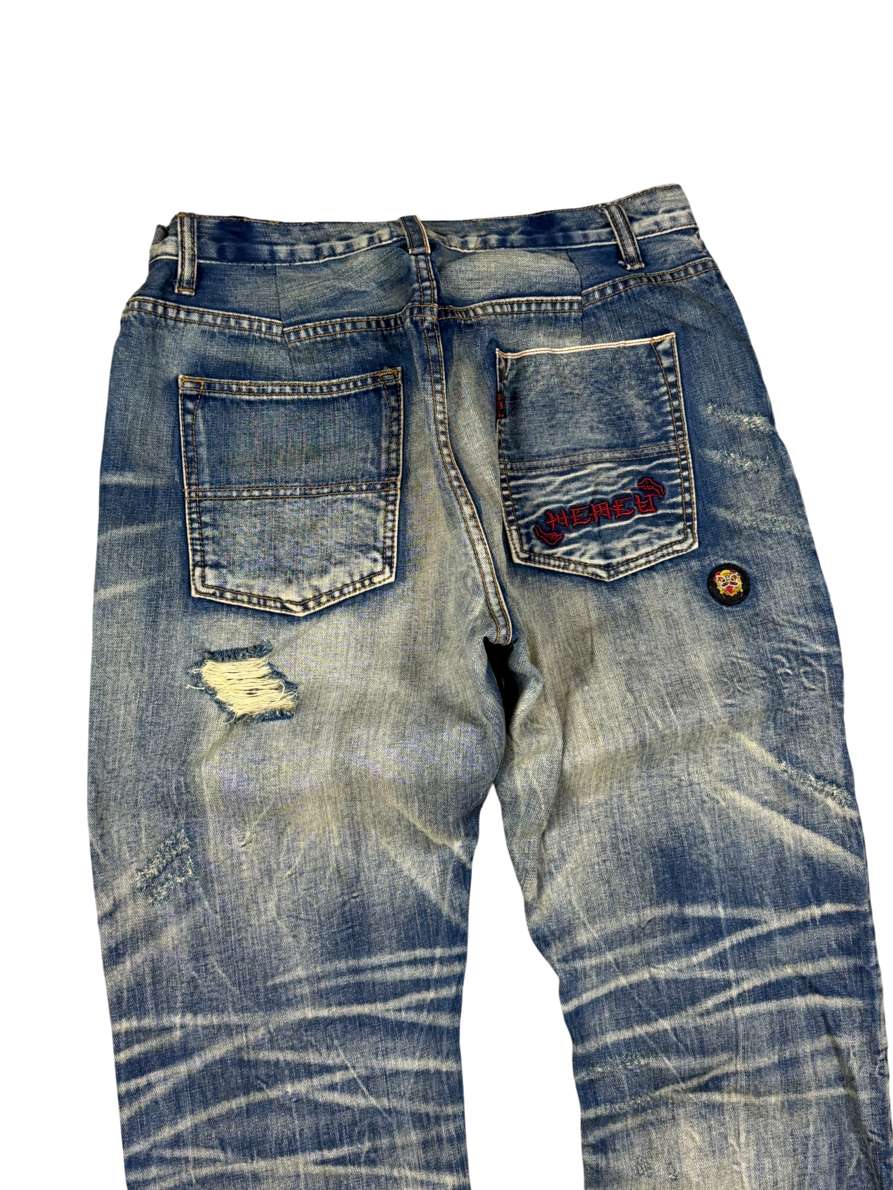 Crazy washed Straight Jeans (S-M)