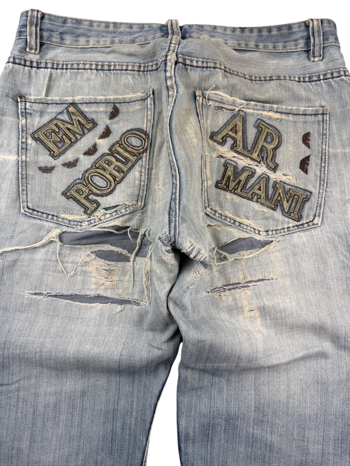 Armani Big Logo Baggy Jeans (M)