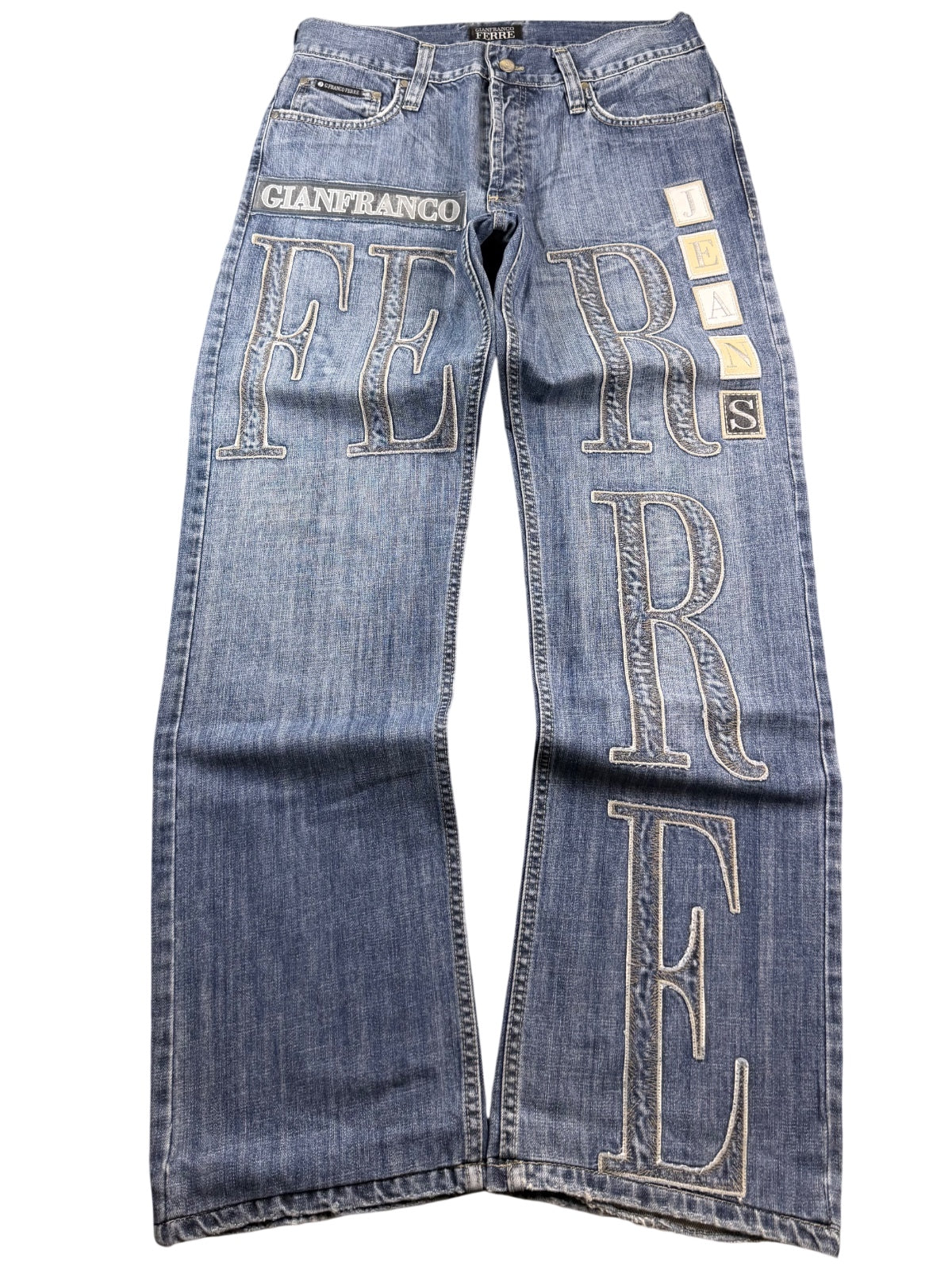 Ferre Big Logo Bootcut Jeans (S)