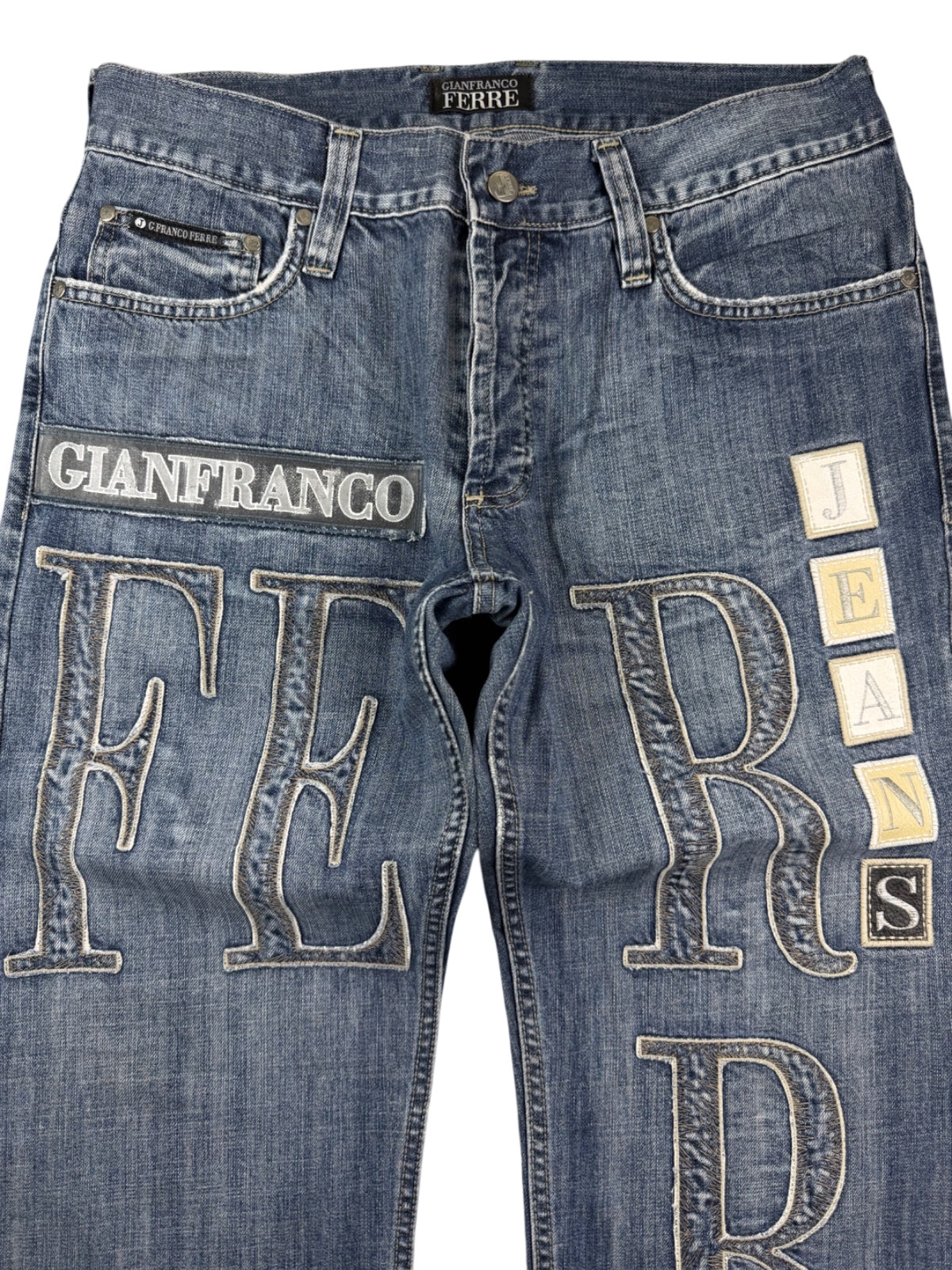 Ferre Big Logo Bootcut Jeans (S)