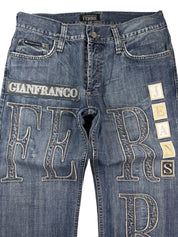Ferre Big Logo Bootcut Jeans (S)