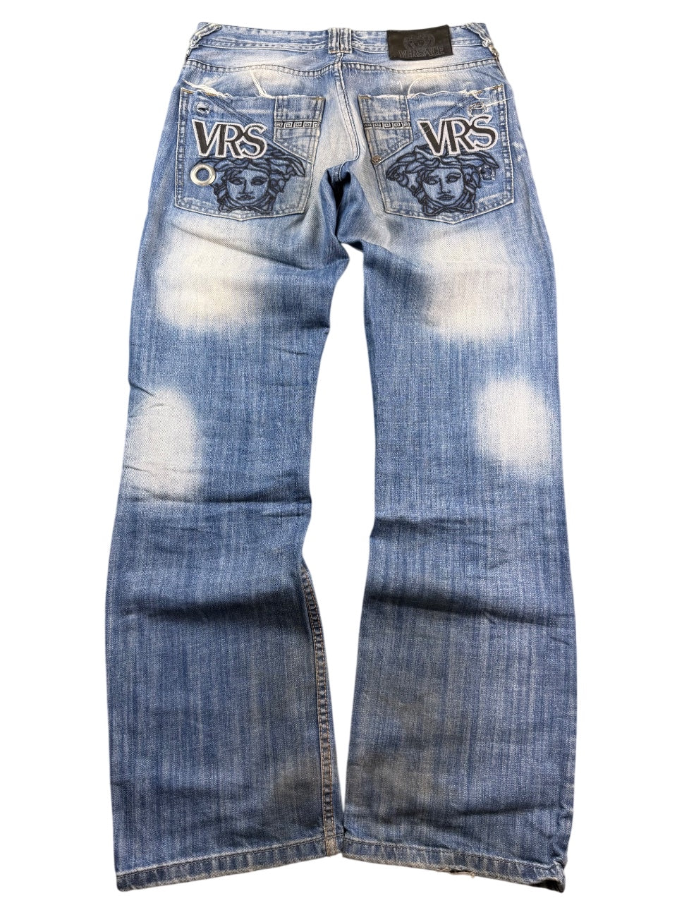 Versace Big Logo Washed Bootcut Jeans (S)