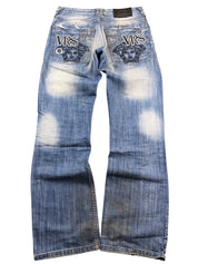 Versace Big Logo Washed Bootcut Jeans (S)