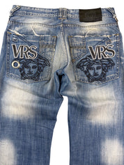 Versace Big Logo Washed Bootcut Jeans (S)