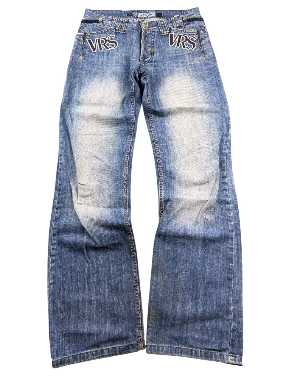 Versace Big Logo Washed Bootcut Jeans (S)