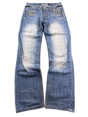 Versace Big Logo Washed Bootcut Jeans (S)