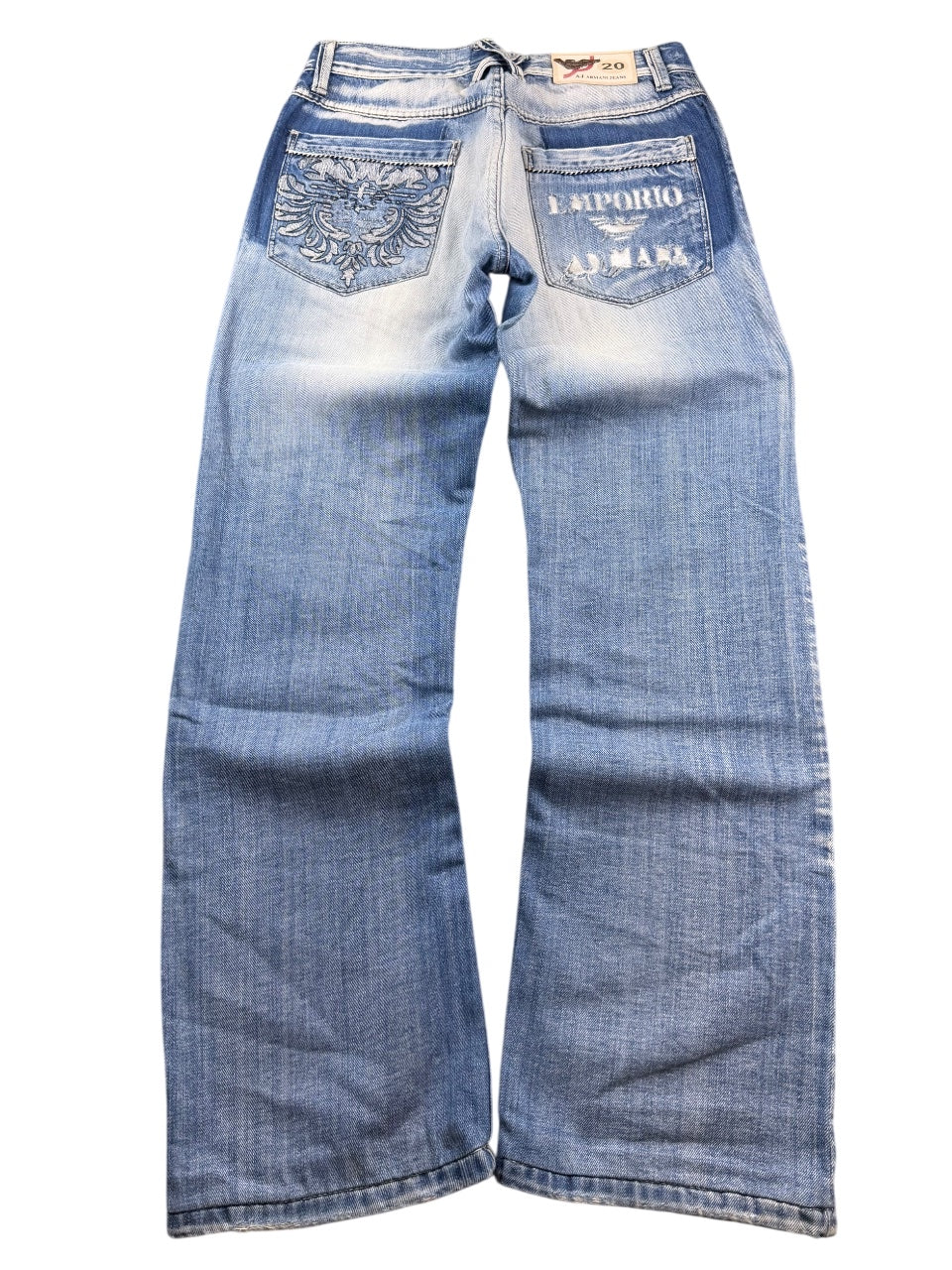 Armani Big Logo Washed Straightfit Jeans (XS)