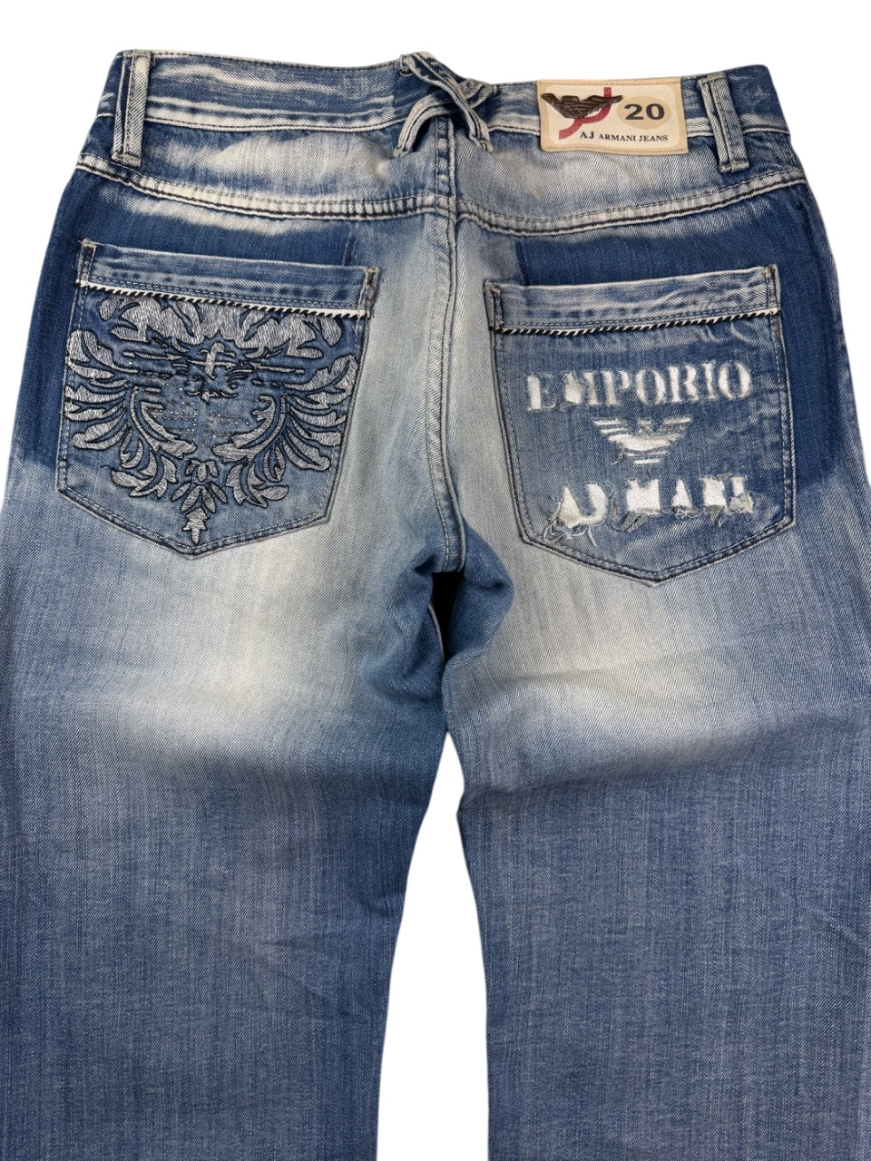 Armani Big Logo Washed Straightfit Jeans (XS)
