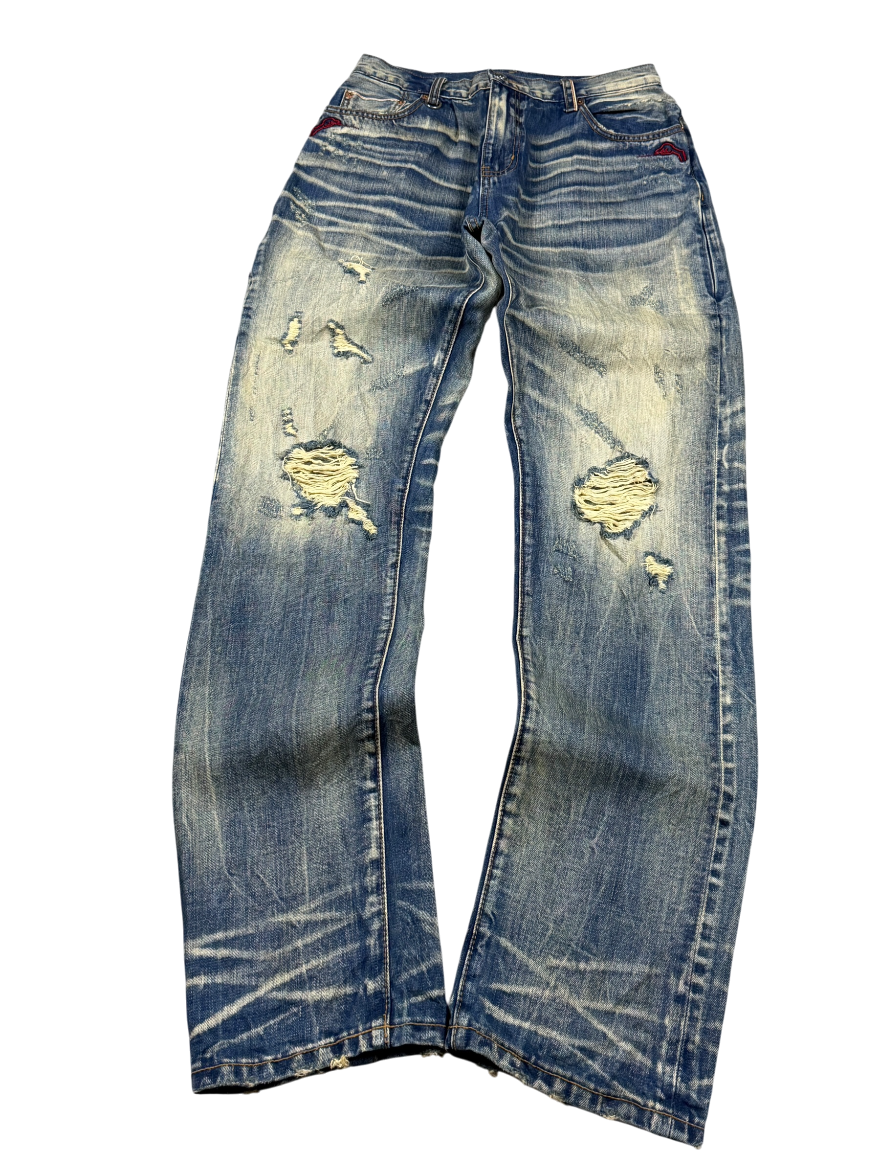Crazy washed Straight Jeans (S-M)