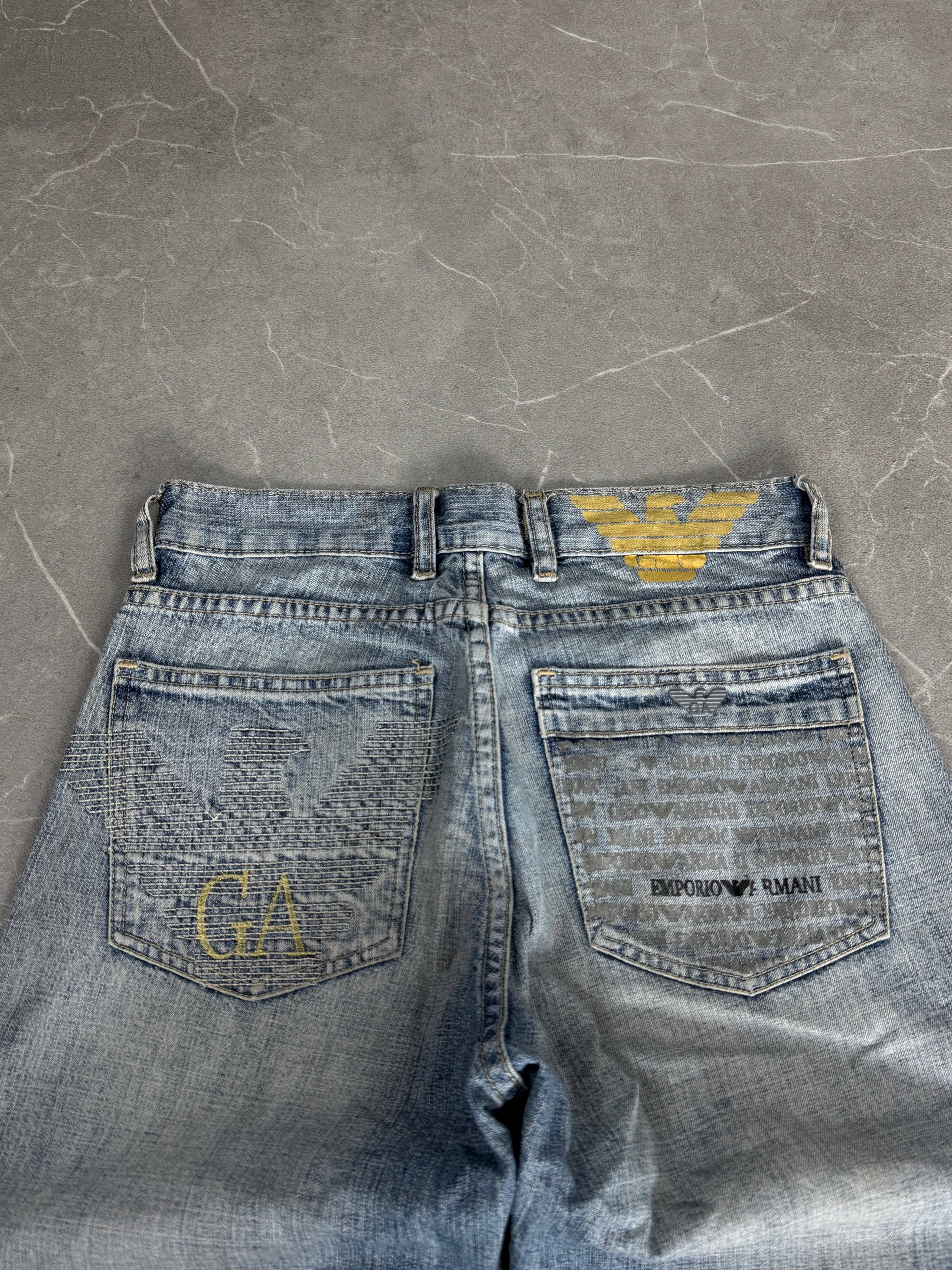 Rare Armani Big Logo Jeans (XS)