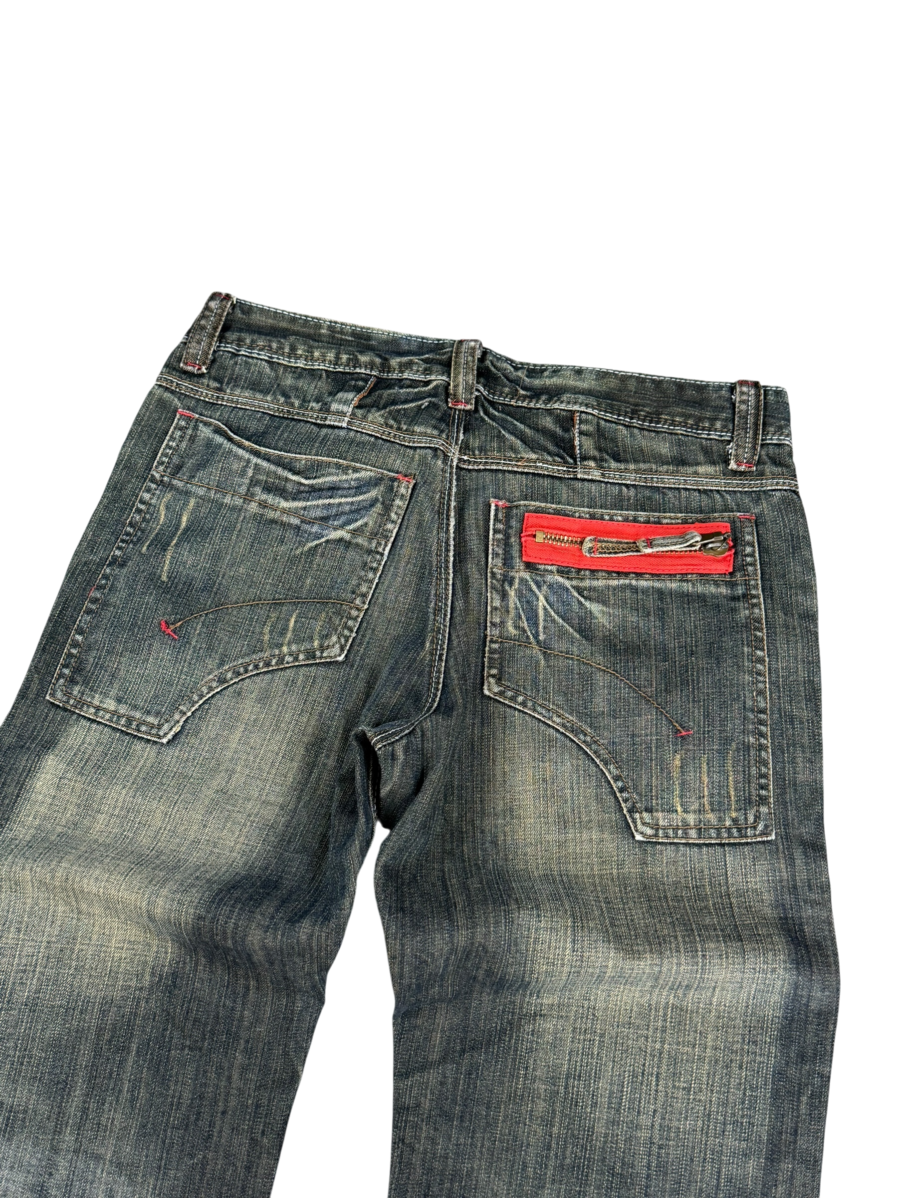 Ultra Washed Straight/Bootleg Jeans (S)