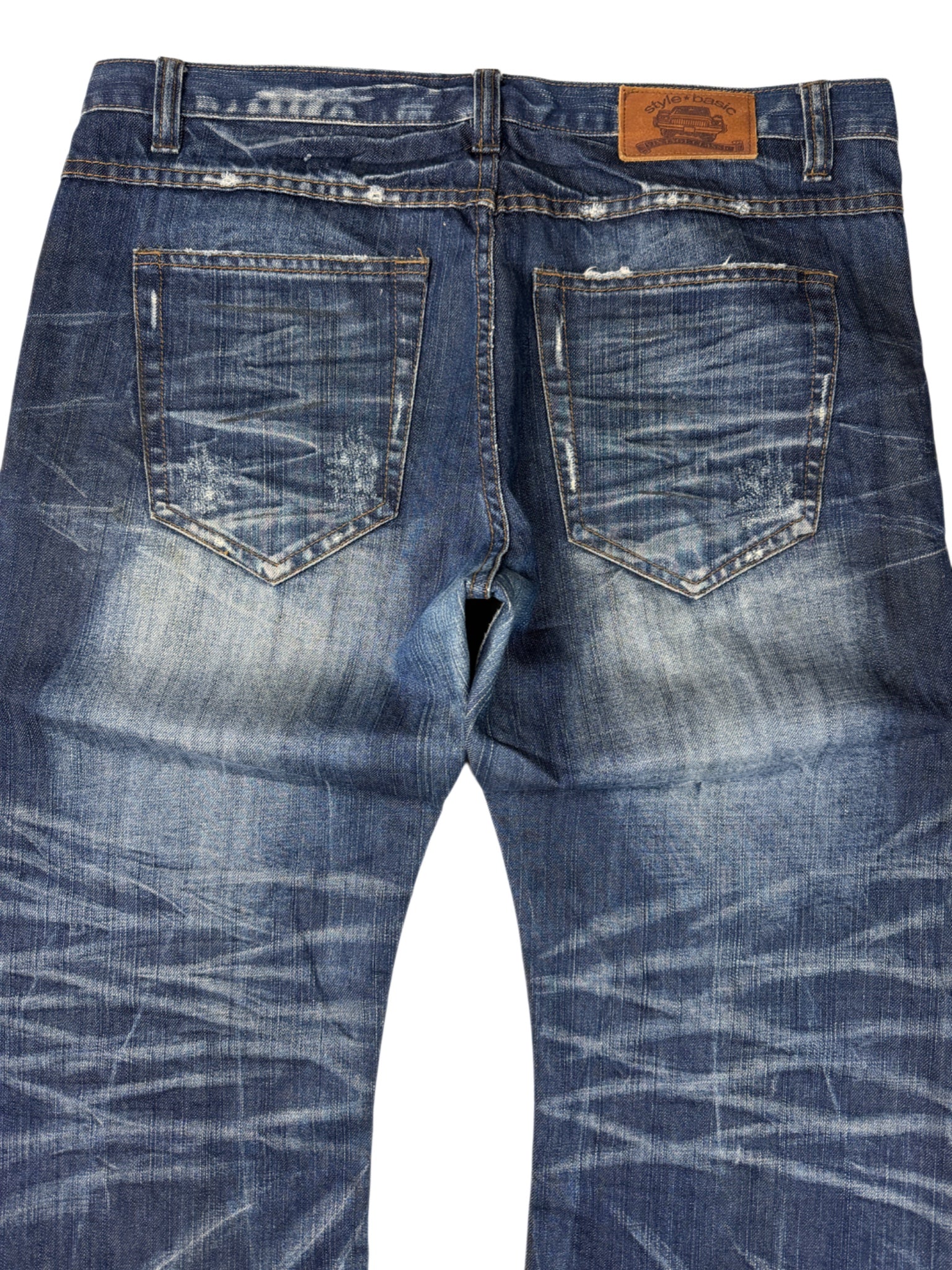 Style Basic Crazy Washed Bootcut Jeans (L-XL)