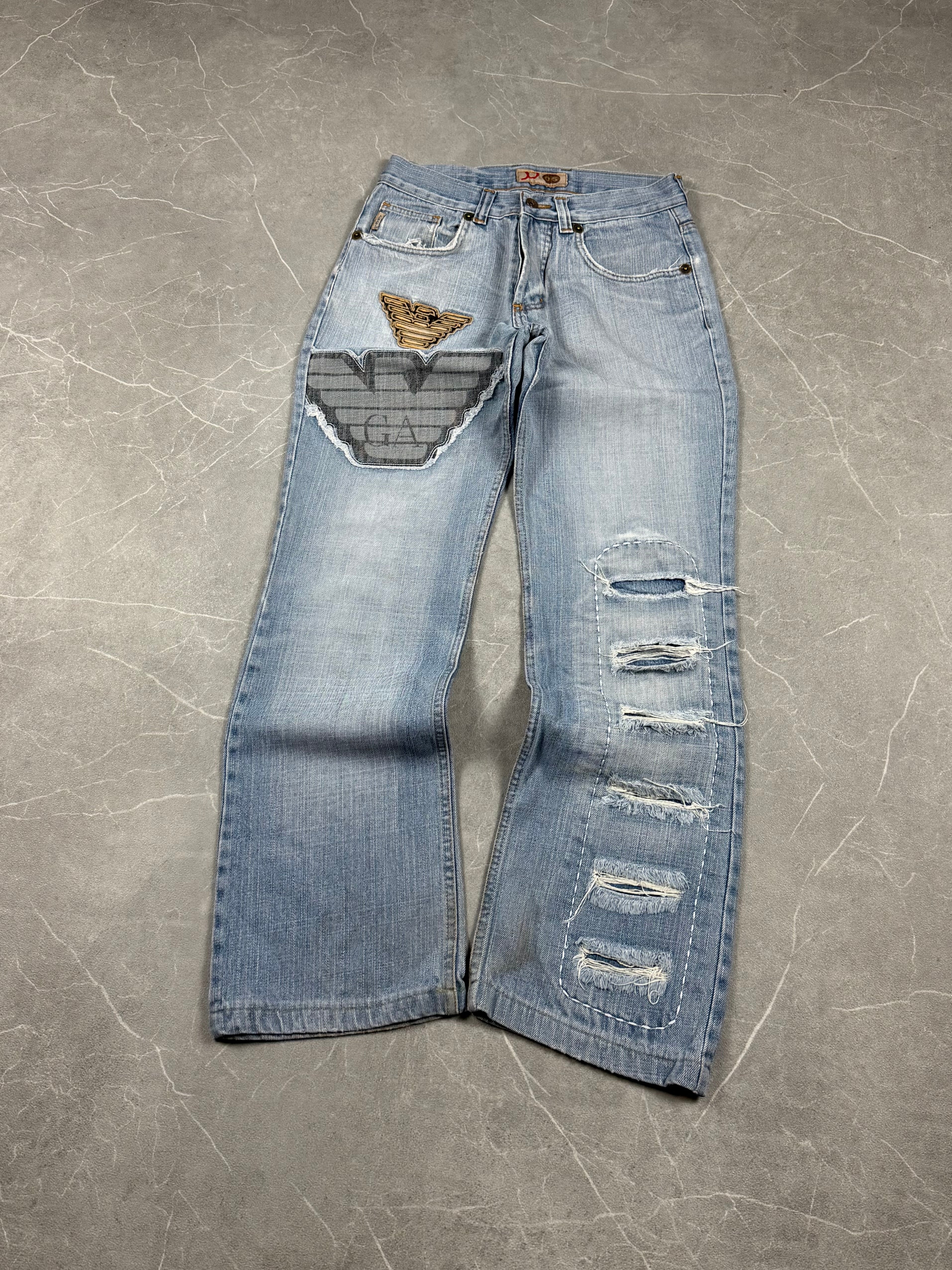 Armani Big Logo Bootcut Jeans (XS)