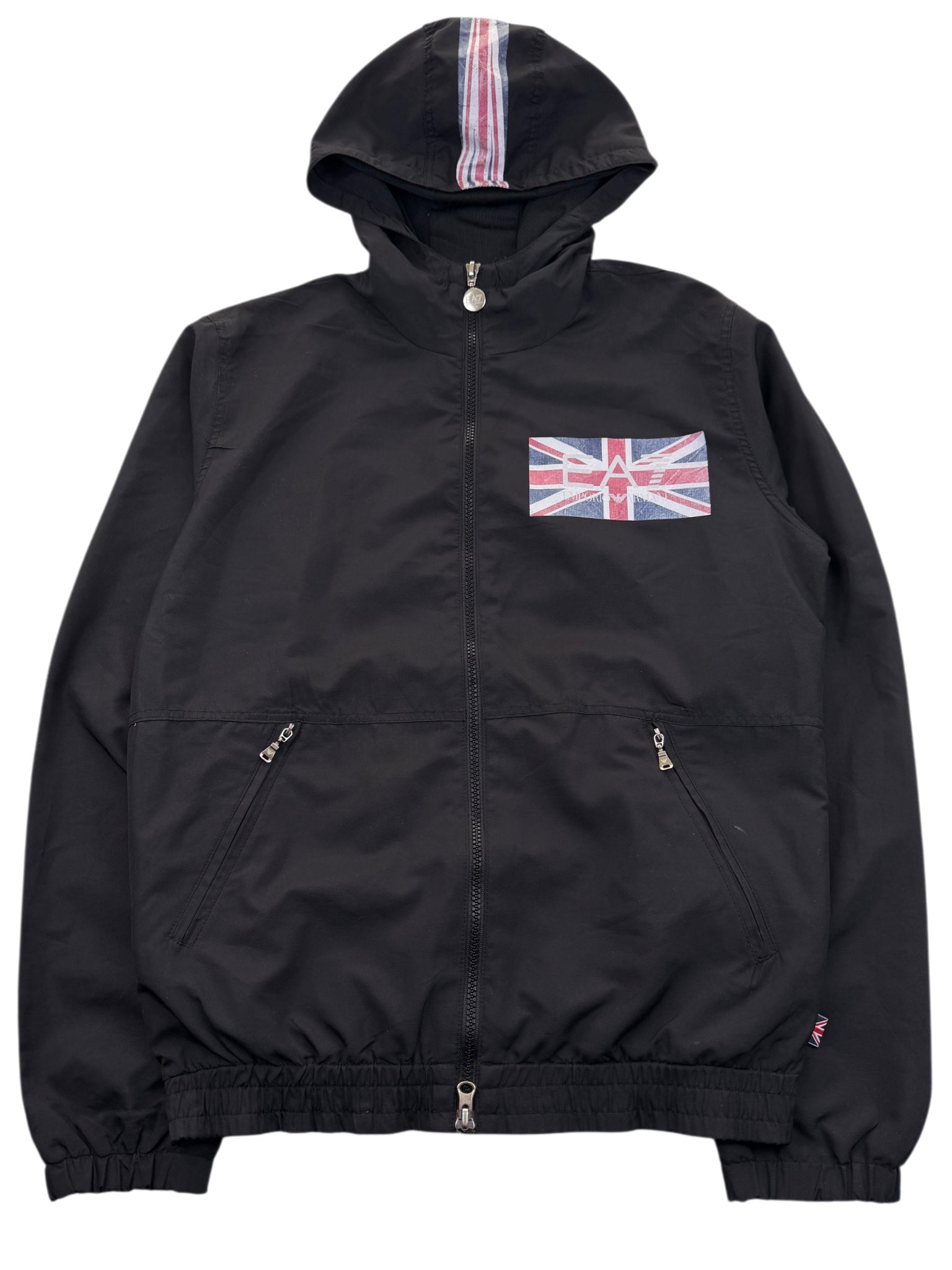 Armani Union Jack Flag Print Zip Hoodie (S)