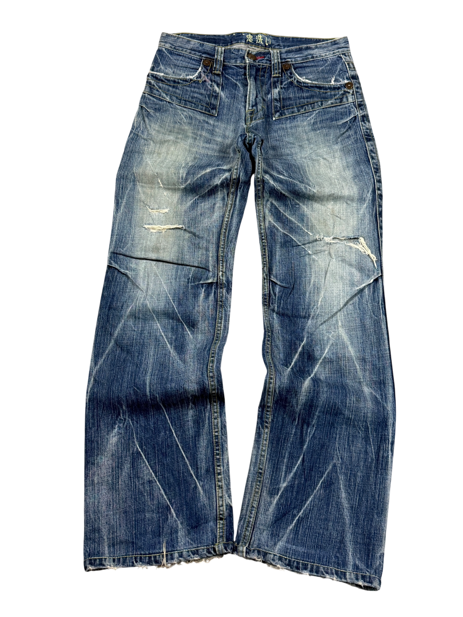 Crazy Washed Straight Jeans (S)