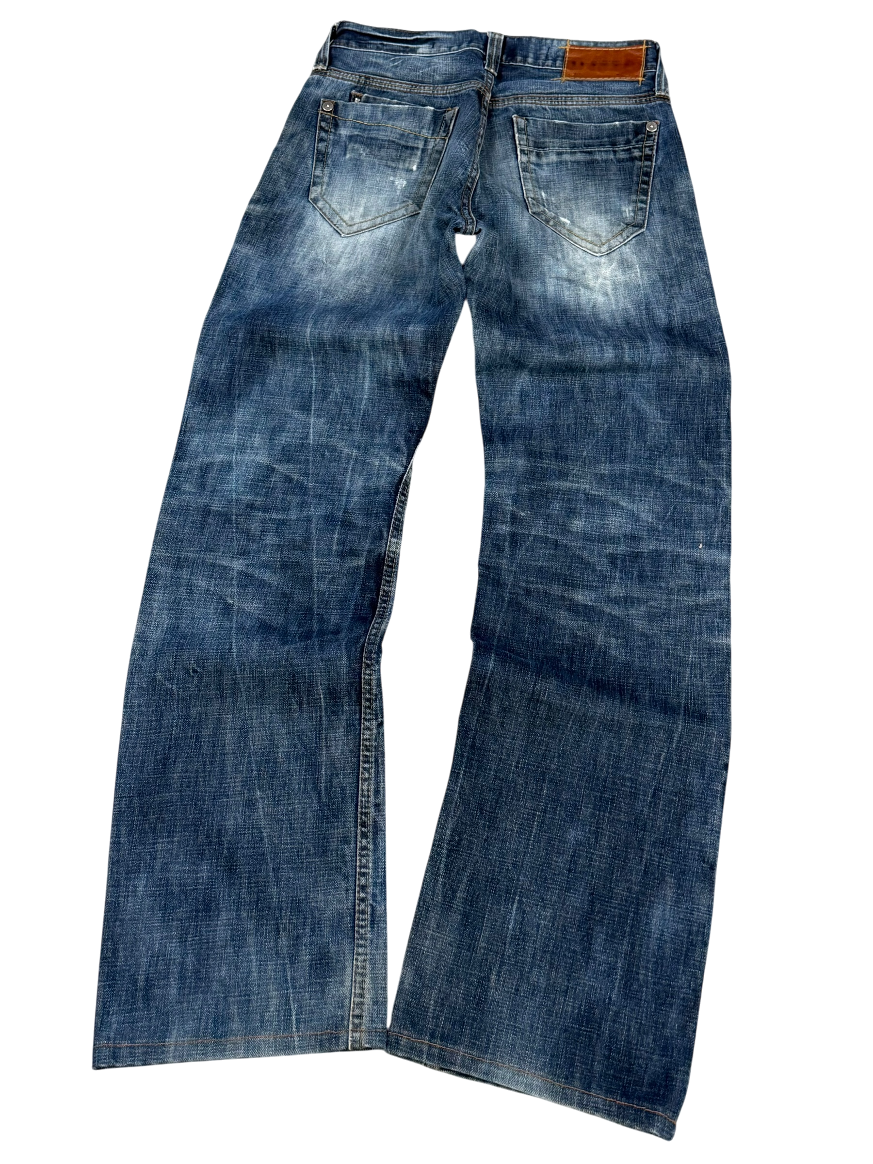 Crazy Washed Straight Jeans (XS)