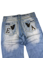 Armani Big Logo Baggy/Bootcut Jeans (XL)