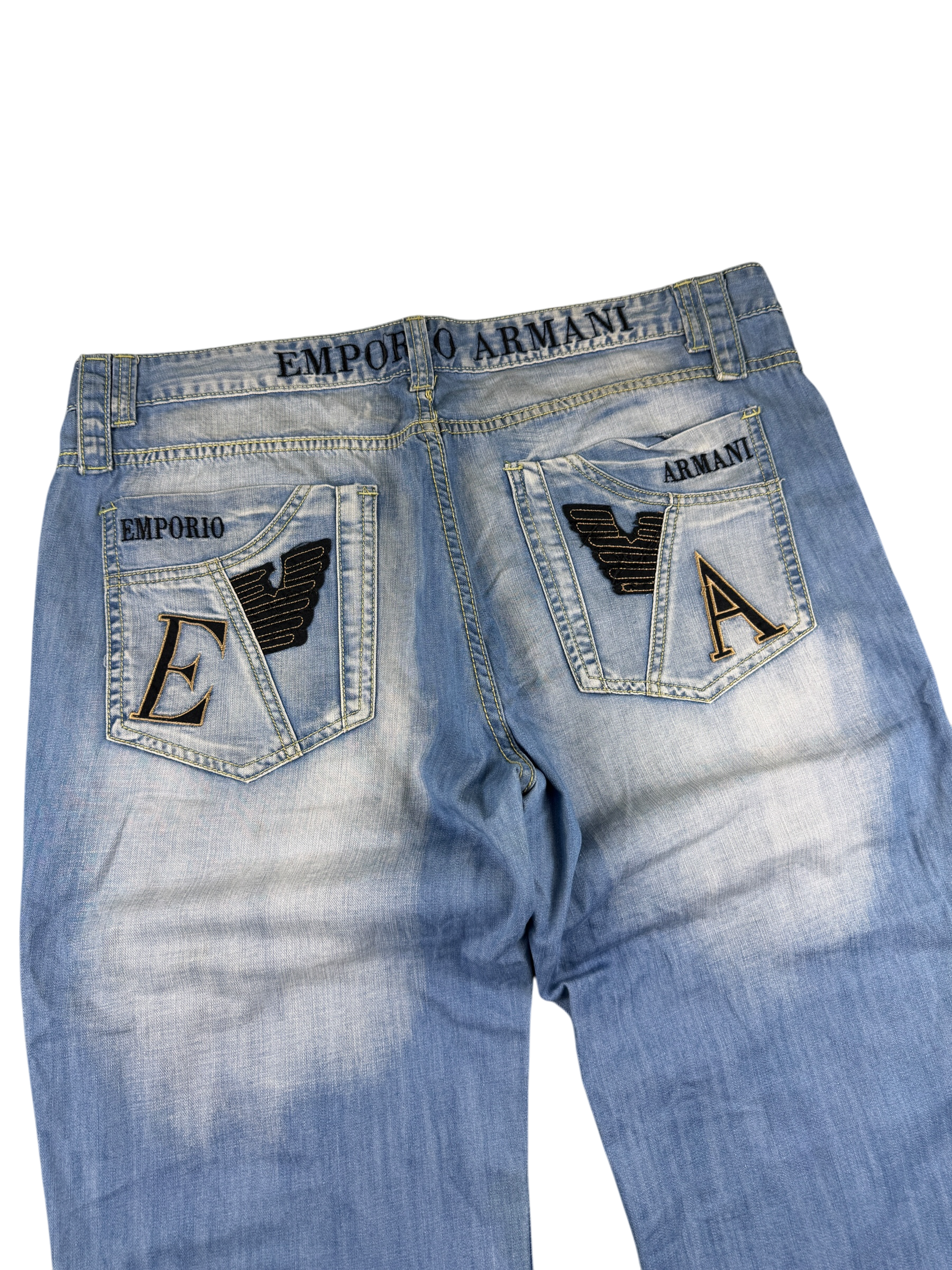 Armani Big Logo Baggy/Bootcut Jeans (XL)