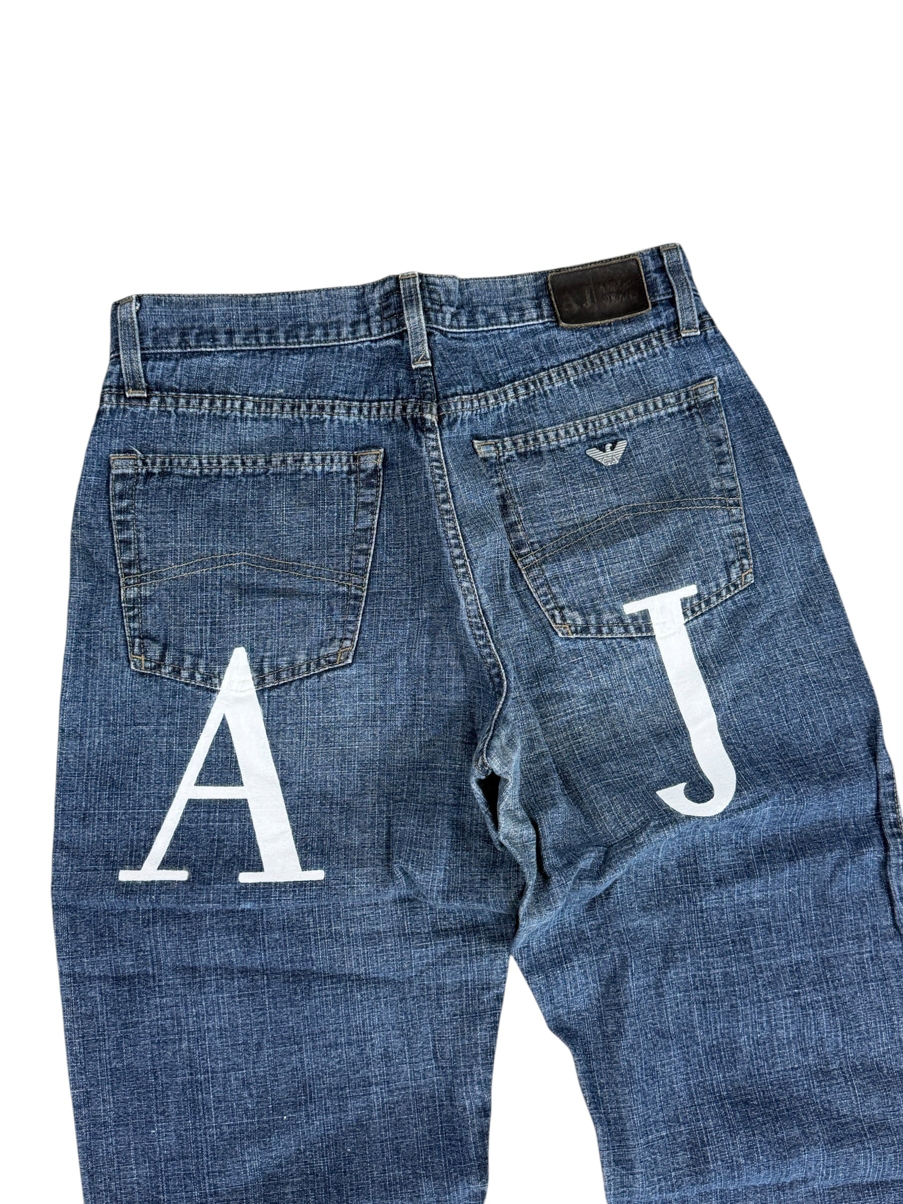 Armani Big Print Straight Jeans (S-M)