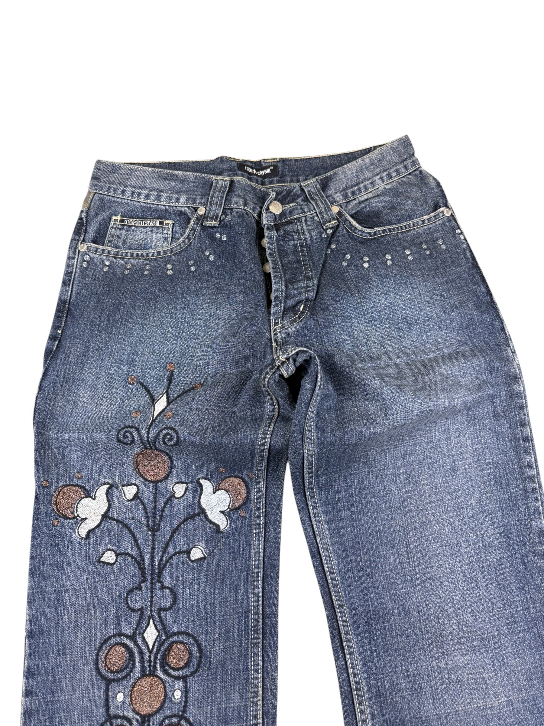 Roberto Cavalli Big Logo Bootcut Jeans (XS)
