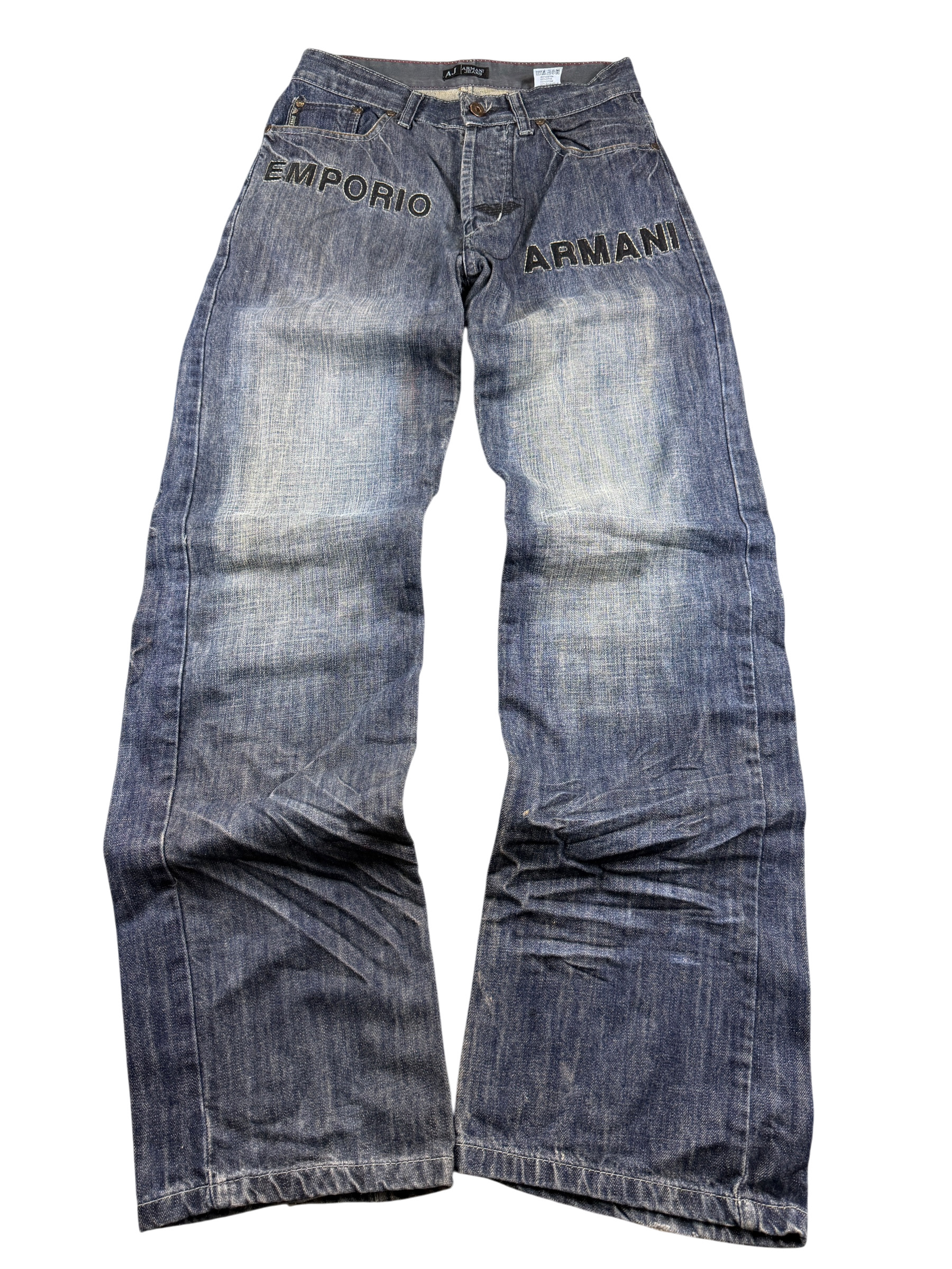 Armani crazy washed Big Logo Bootcut Jeans (XS-S)