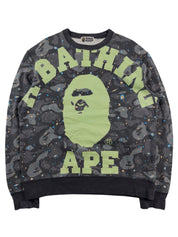 Bape *GLOW in the Dark* Space Camo Big College Logo Sweater (L-XL)