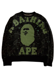 Bape *GLOW in the Dark* Space Camo Big College Logo Sweater (L-XL)