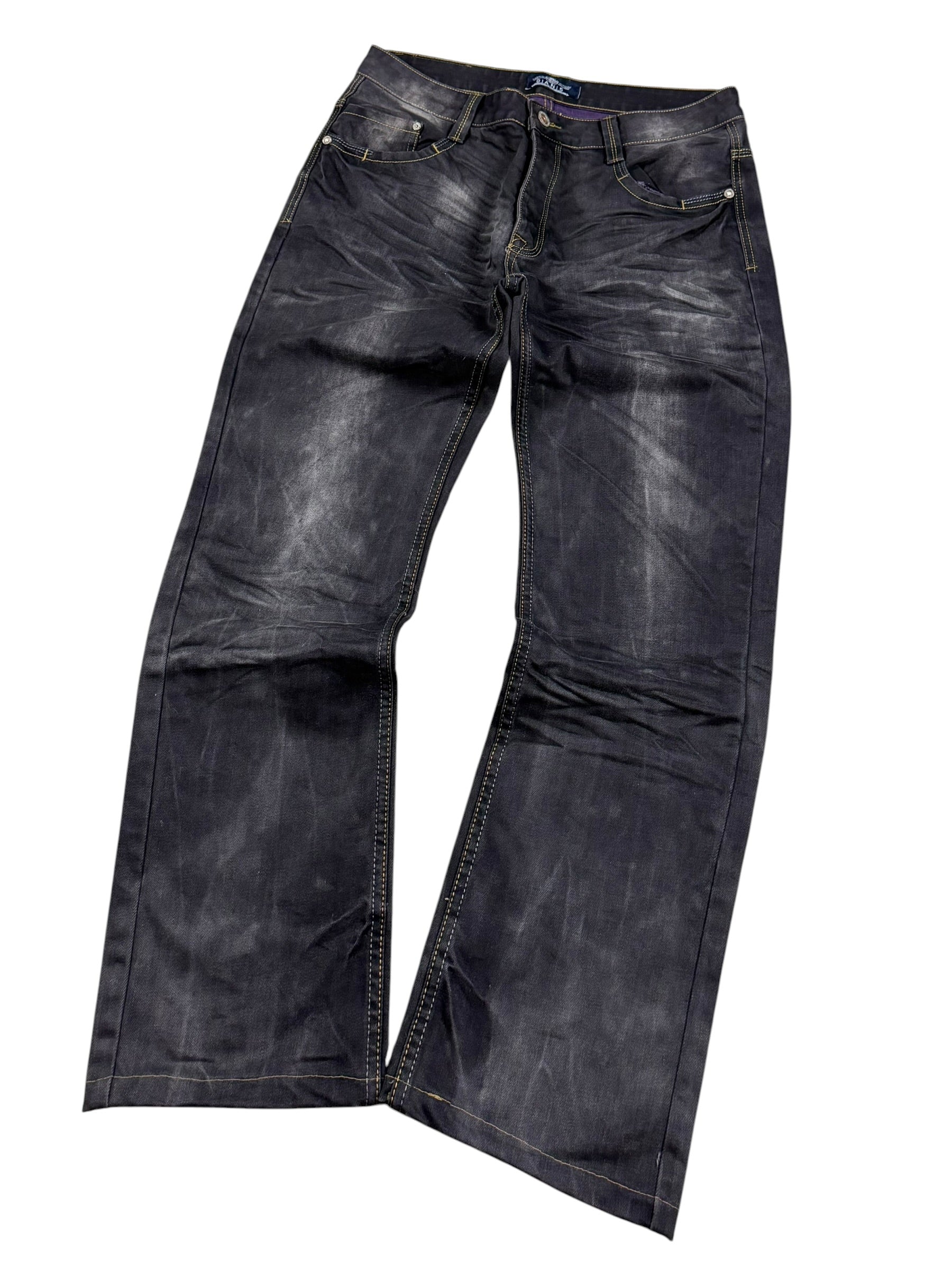 Vintage Washed Straight-Fit Jeans (S)