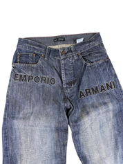 Armani crazy washed Big Logo Bootcut Jeans (XS-S)