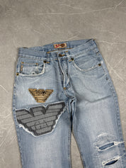 Armani Big Logo Bootcut Jeans (XS)