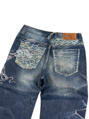Ultra washed embroidery Jeans (S)