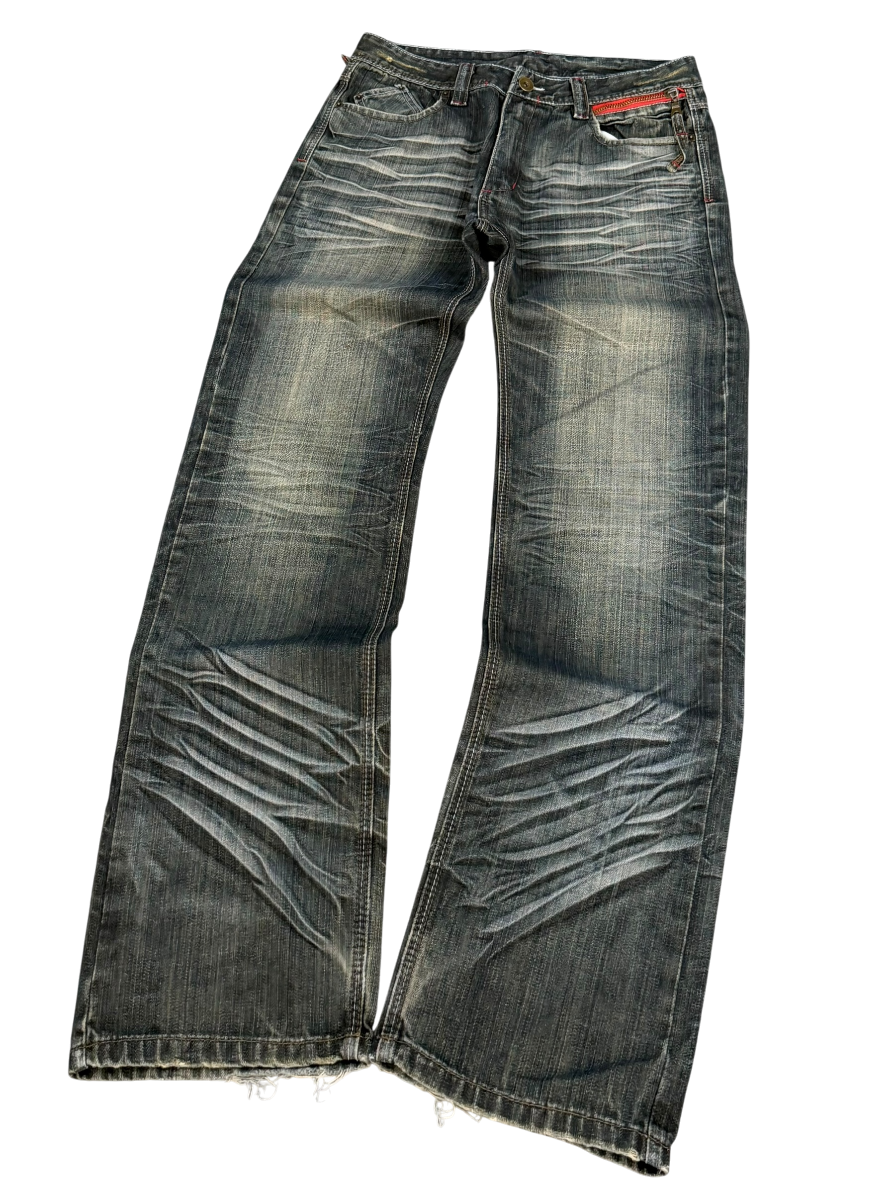 Ultra Washed Straight/Bootleg Jeans (S)