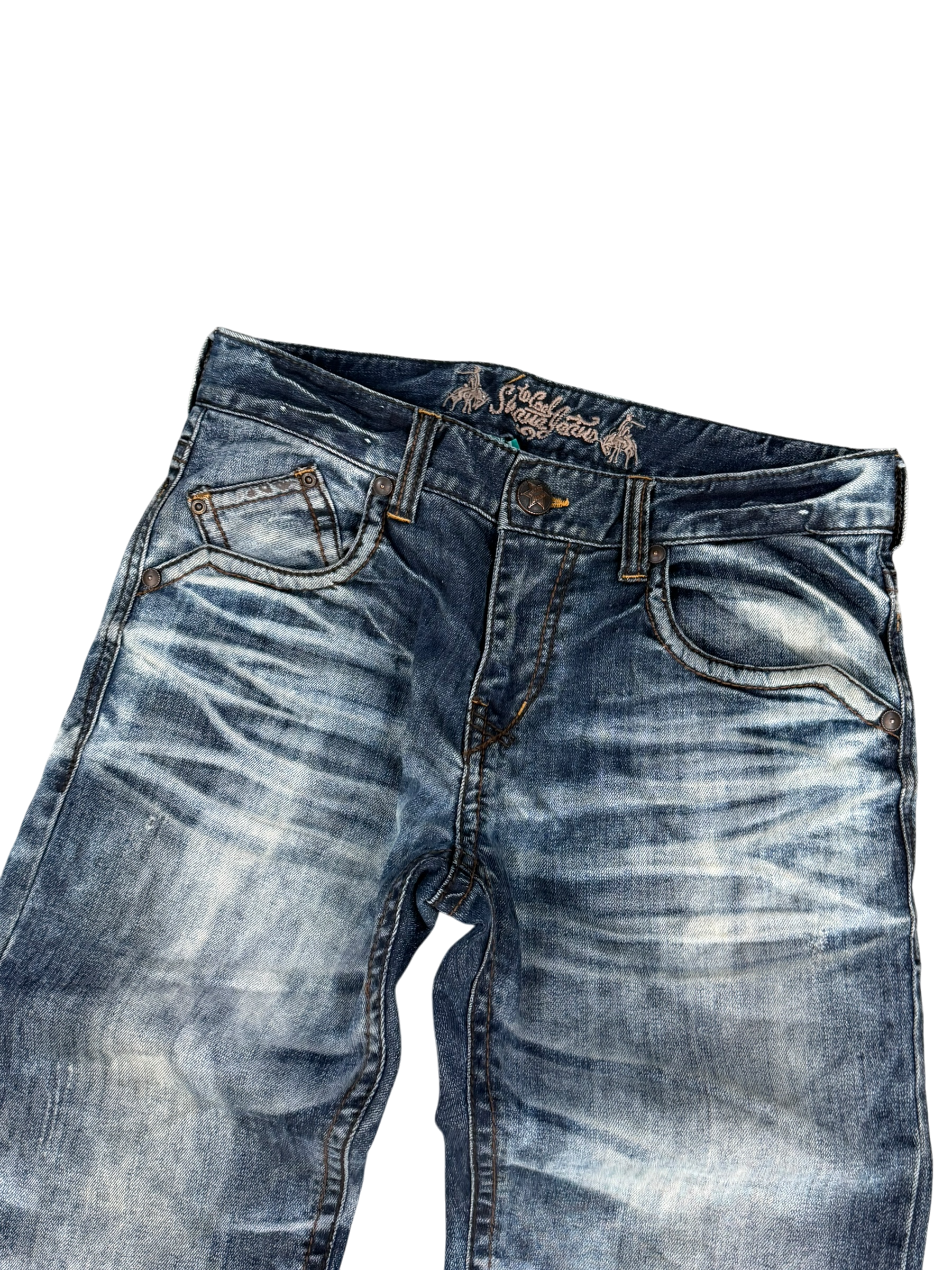 Crazy washed straight jeans (M)