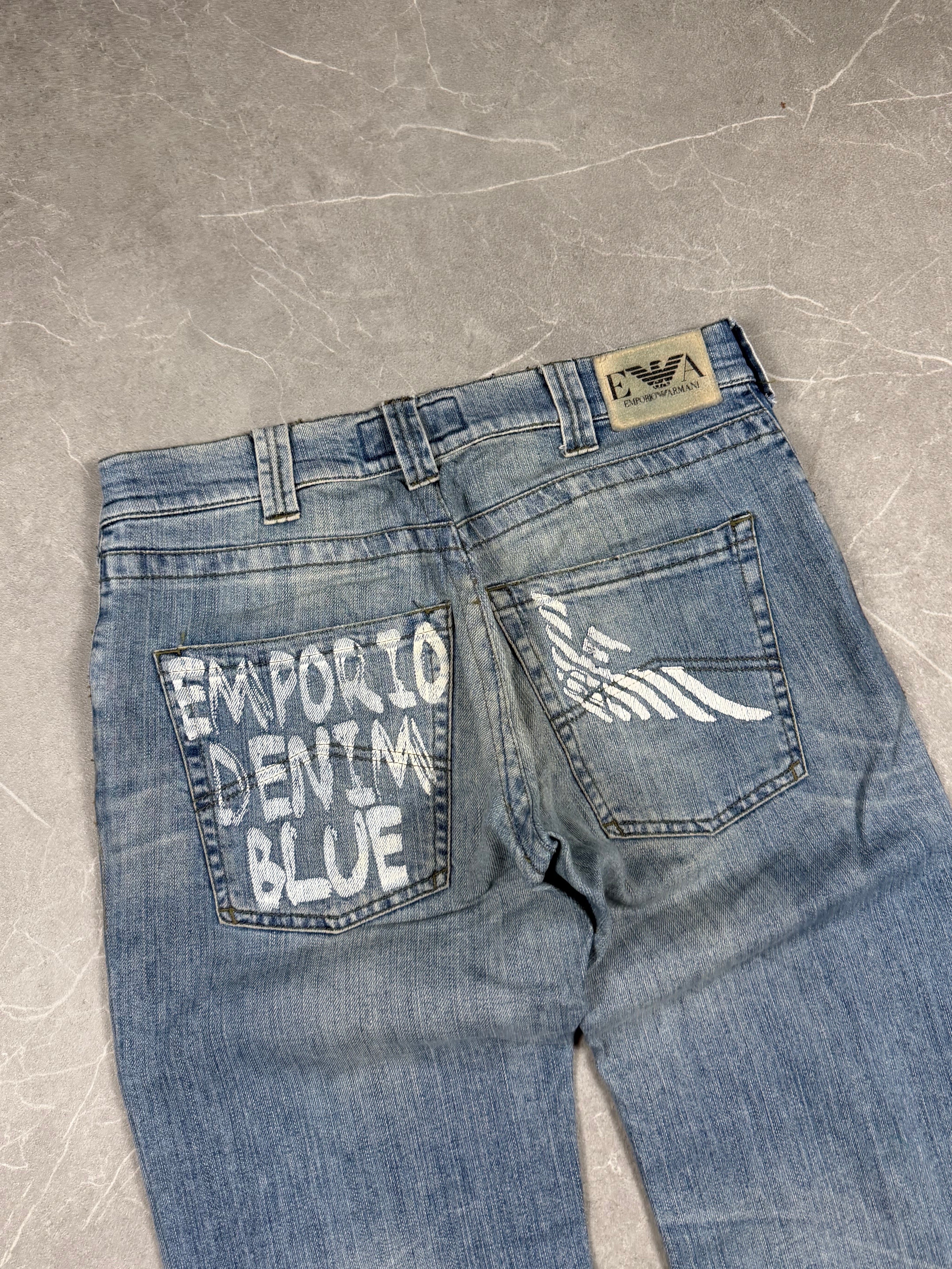 Armani Big Logo Bootcut Jeans (S)