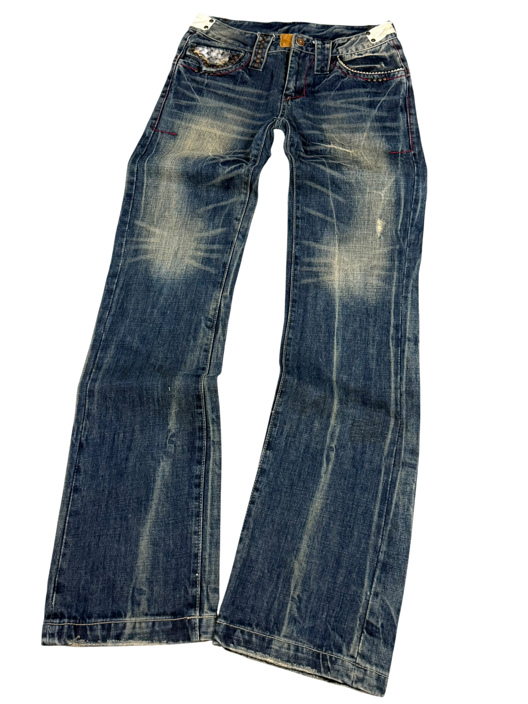 Crazy Washed Straight Fit Jeans (S)