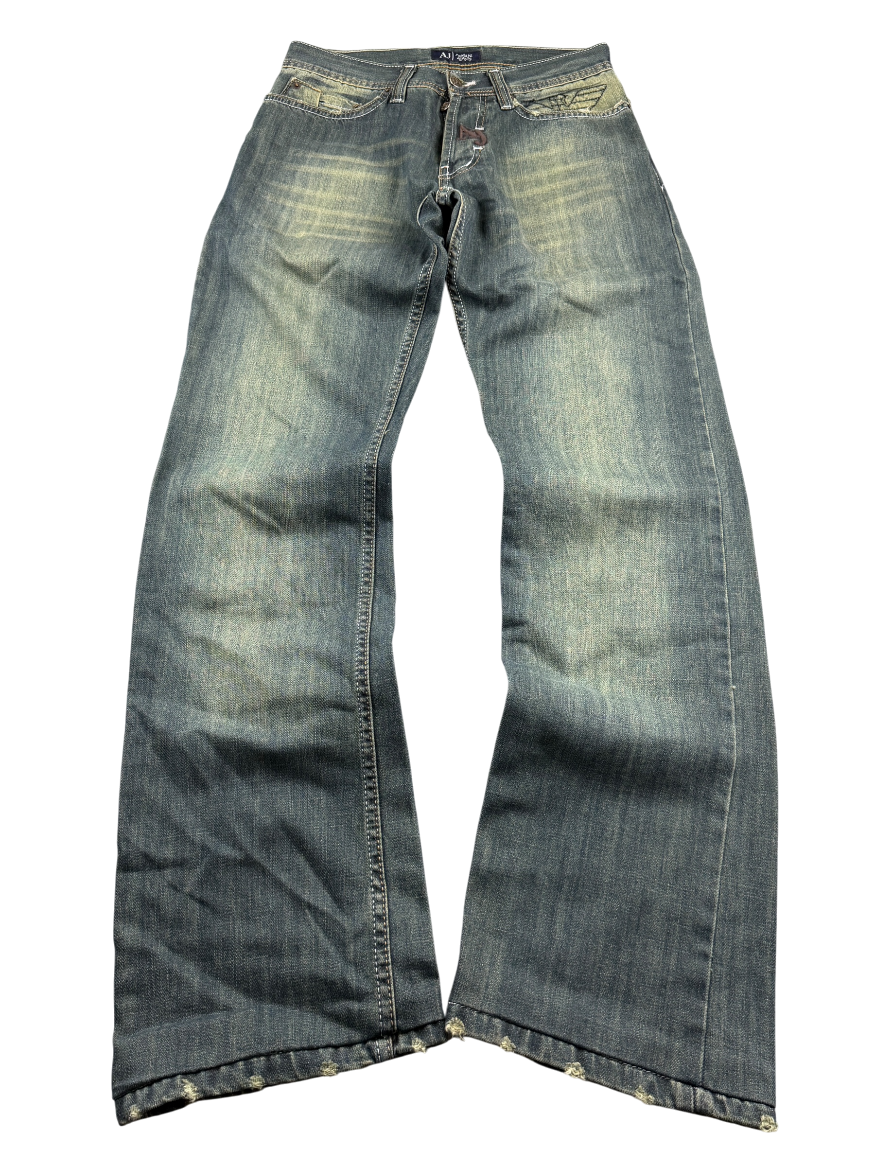 Armani vintage Big Logo Bootcut Jeans (XS)