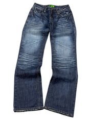 Crazy washed straight leg jeans (XXS)