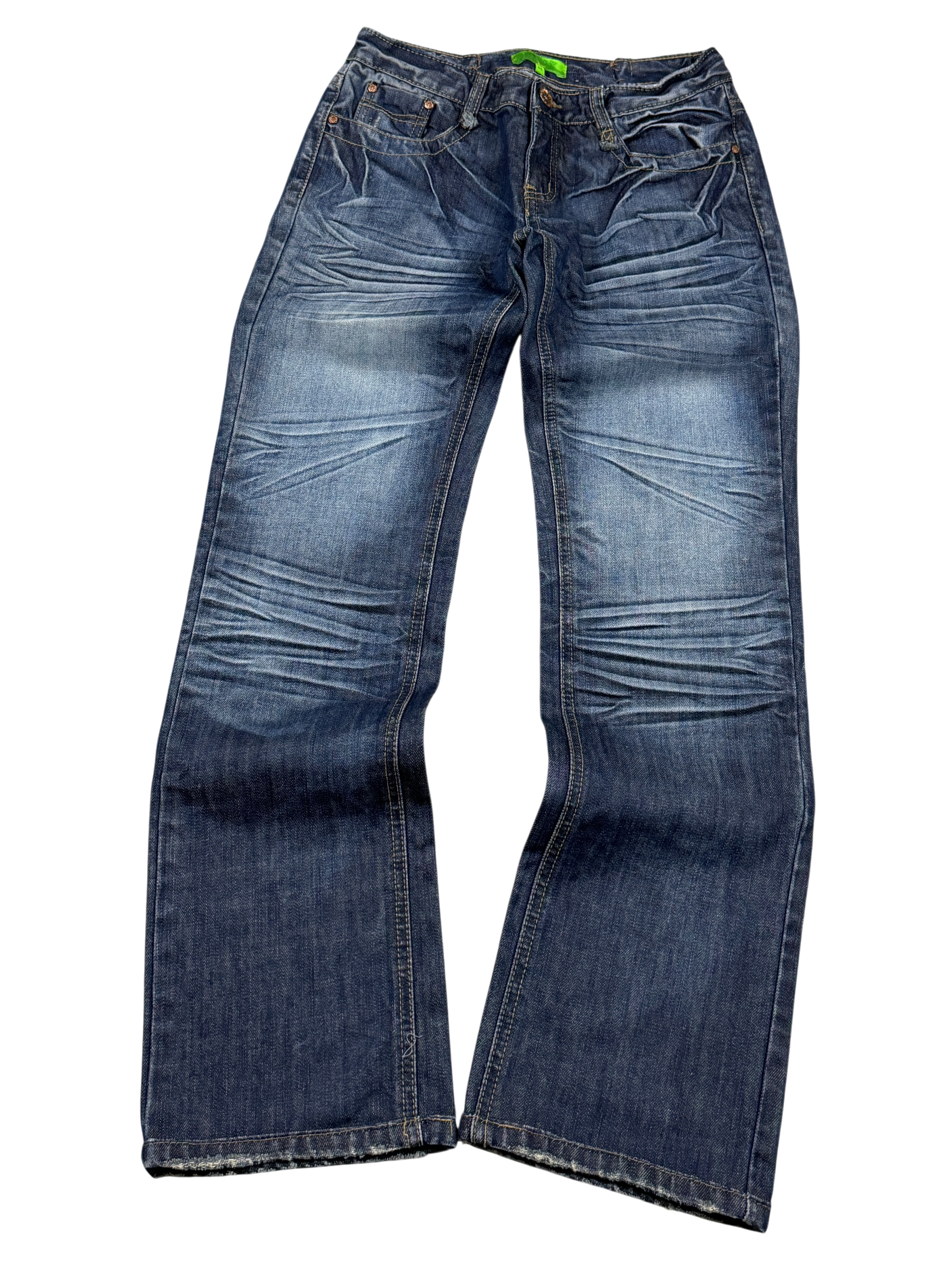 Crazy washed straight leg jeans (XXS)