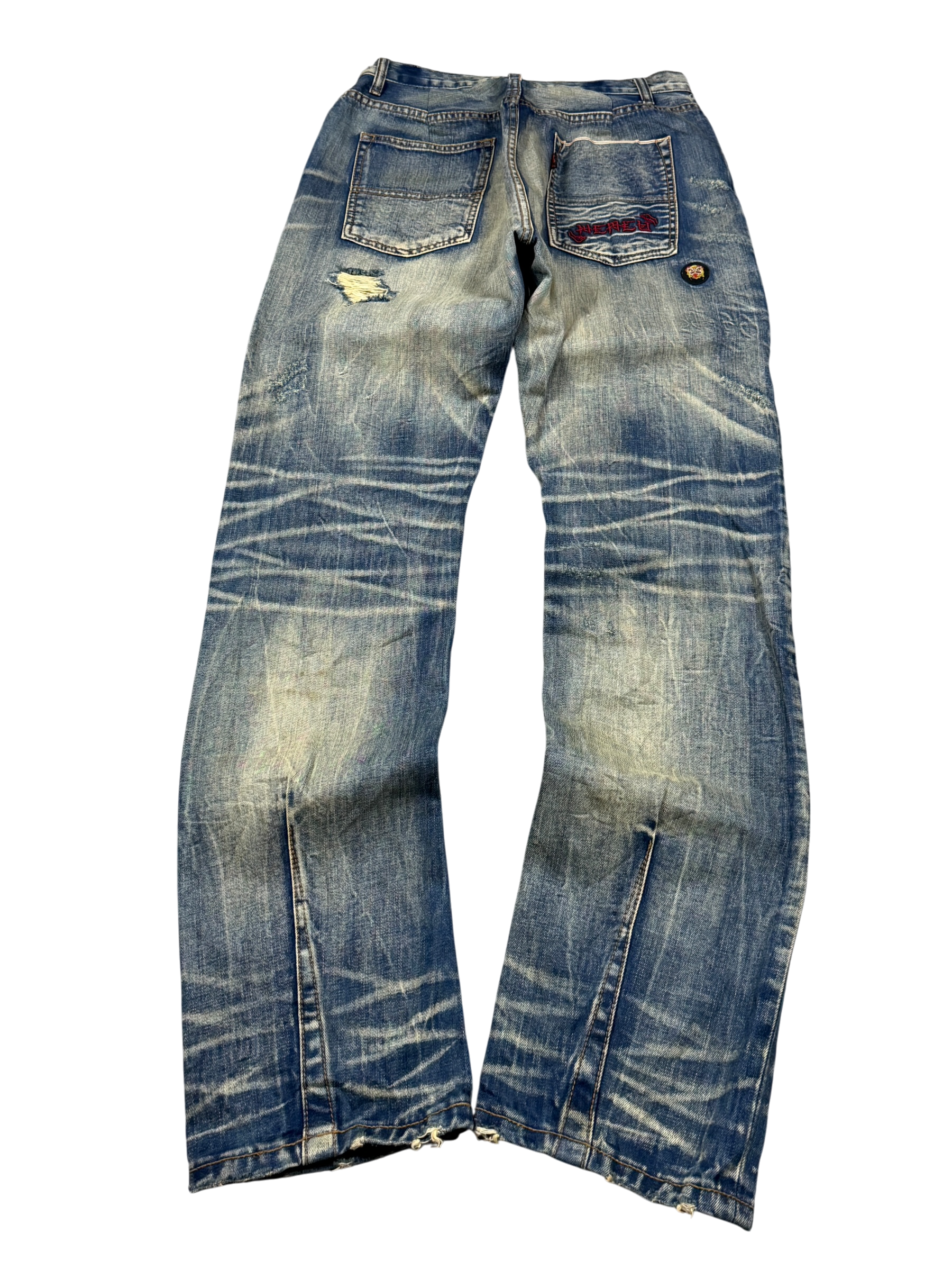 Crazy washed Straight Jeans (S-M)