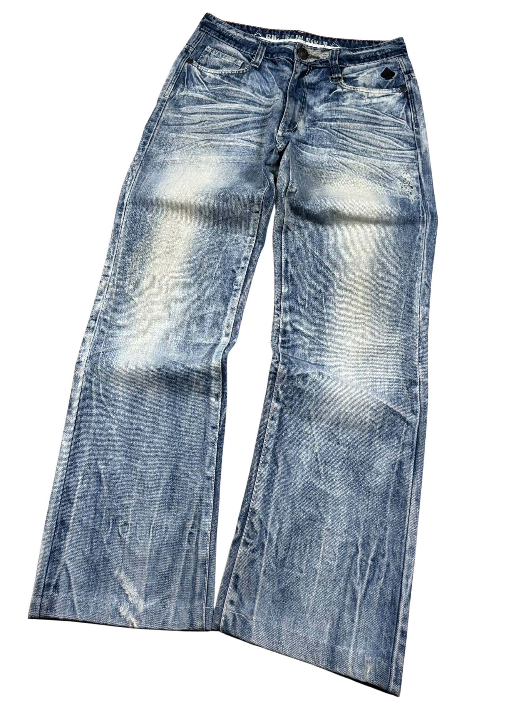 Washed Straight-Fit Jeans (XS)