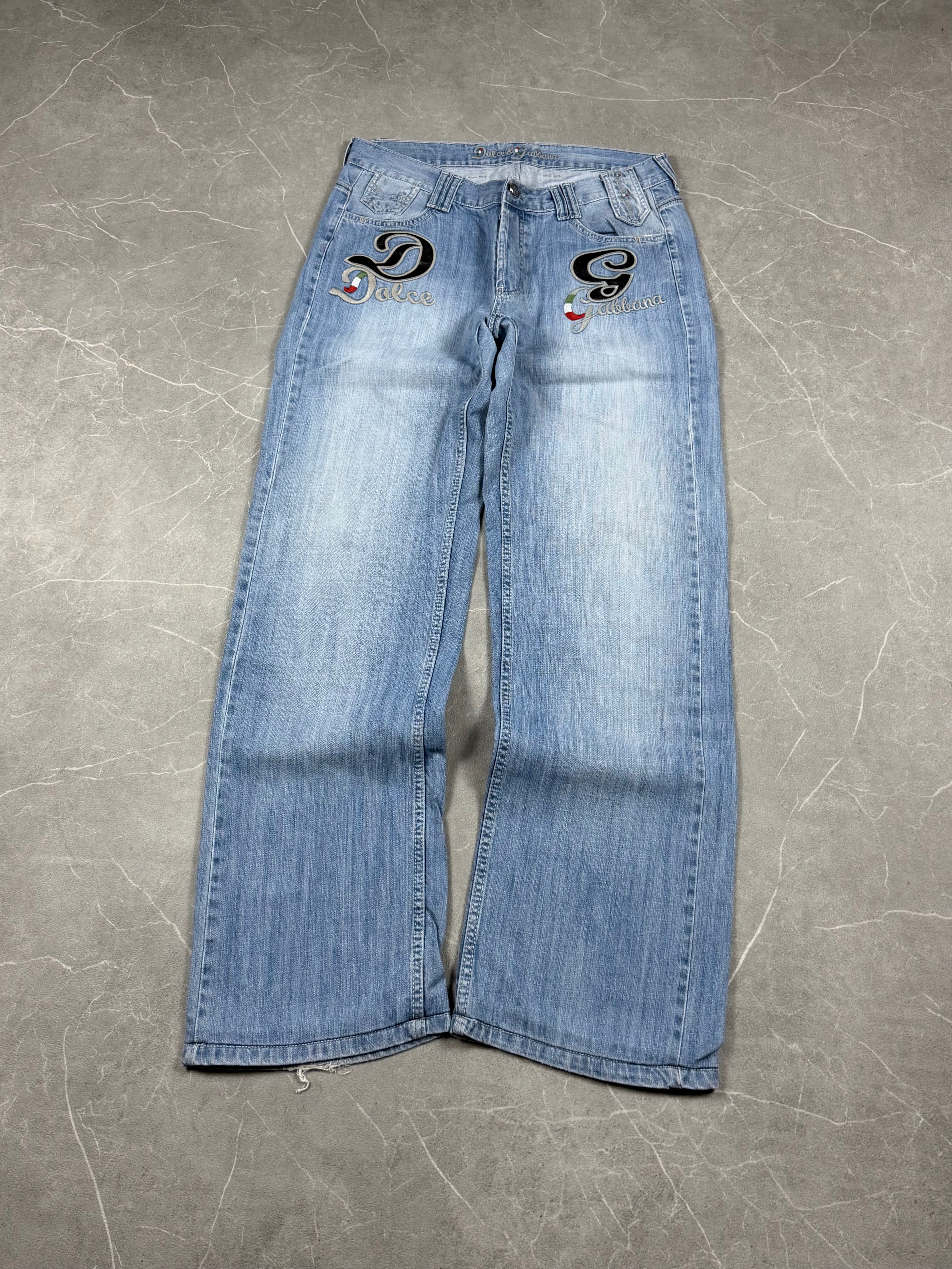 Dolce Gabbana Big Logo Italia Baggy Jeans (M)