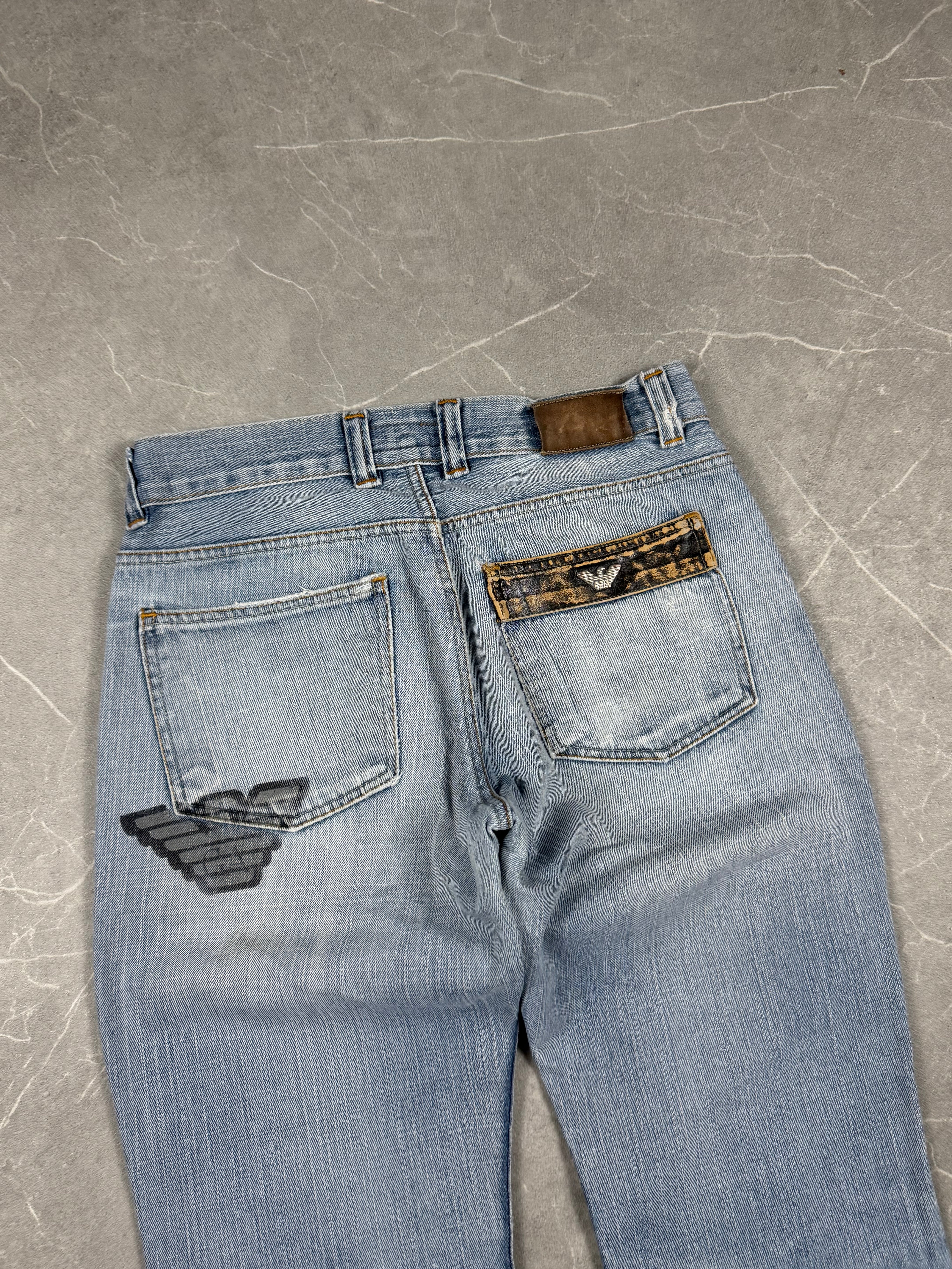 Armani Big Logo Bootcut Jeans (XS)