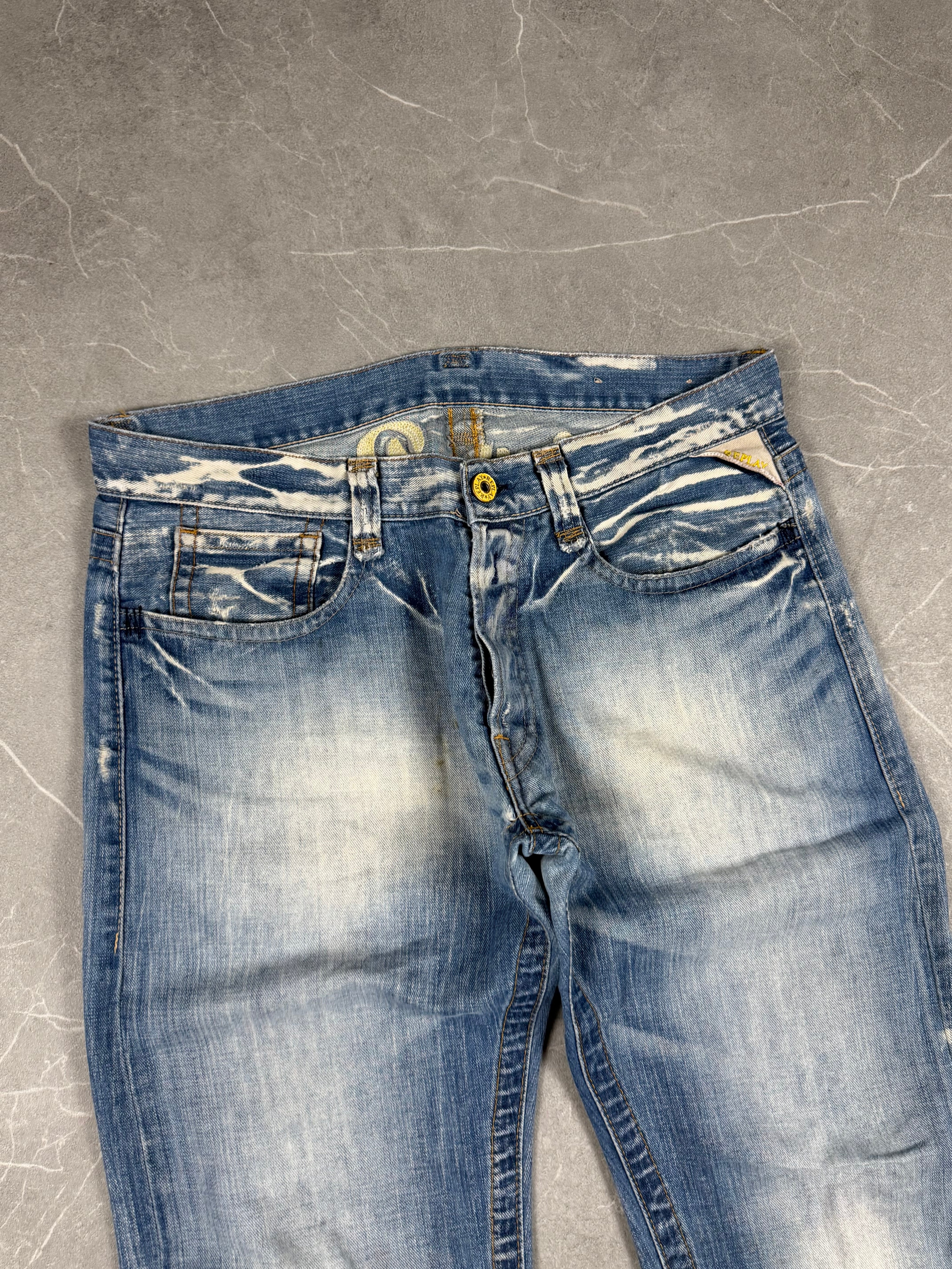 Replay washed/Bootcut vintage Big Logo Jeans (M-L)