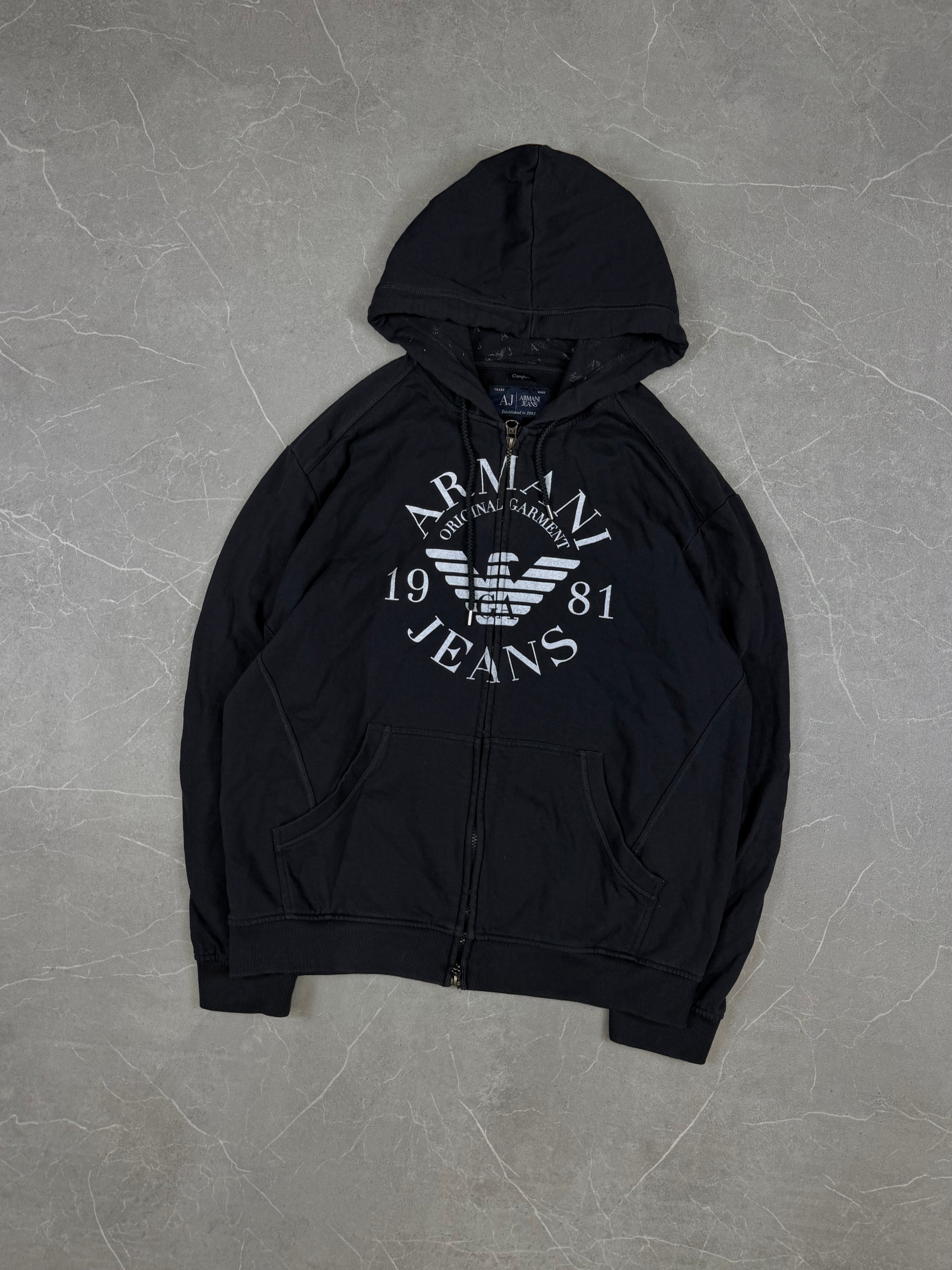 Rare Armani Big Logo Zipper (L)