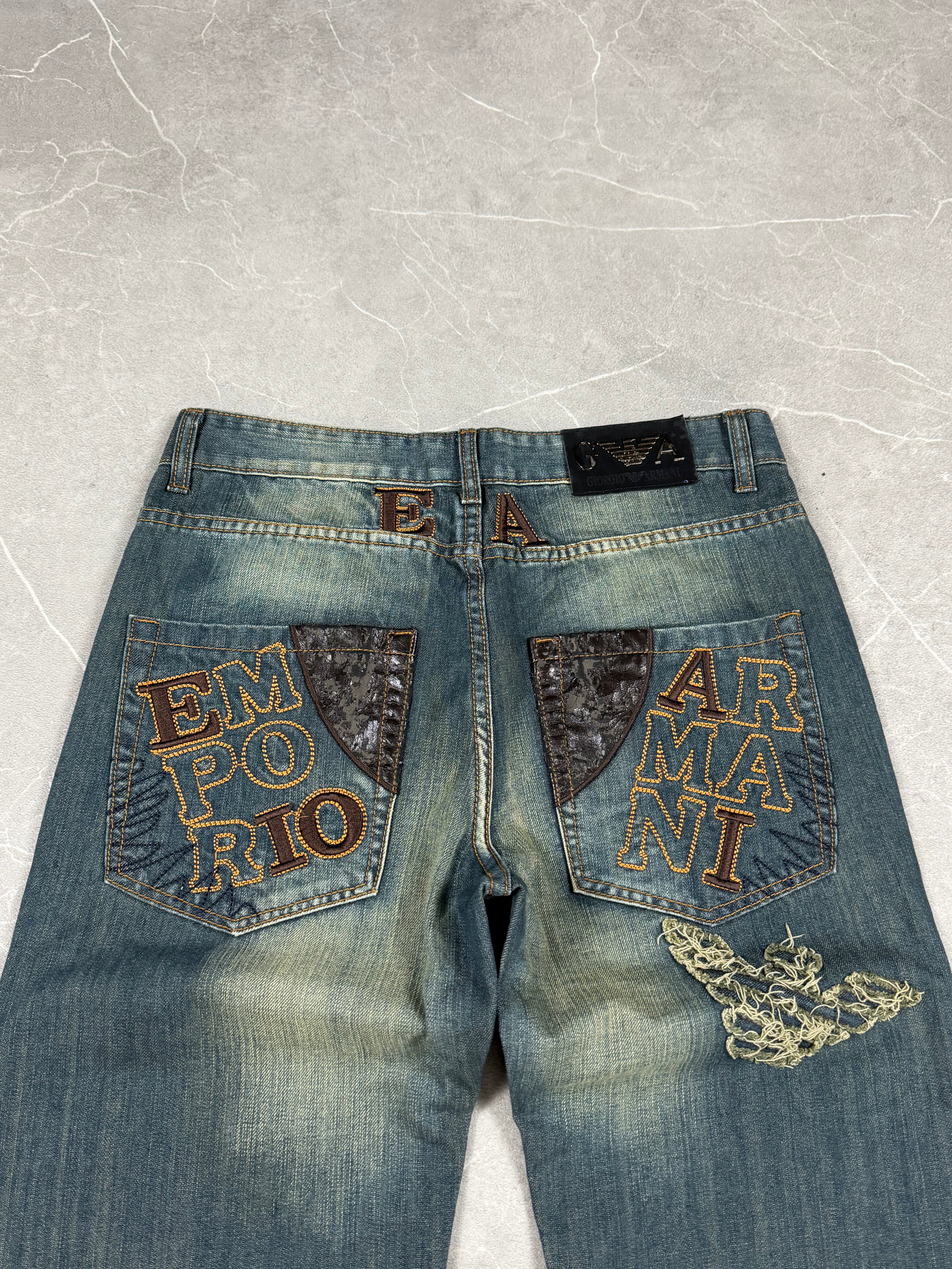Vintage Armani Big Logo Jeans (S-M)