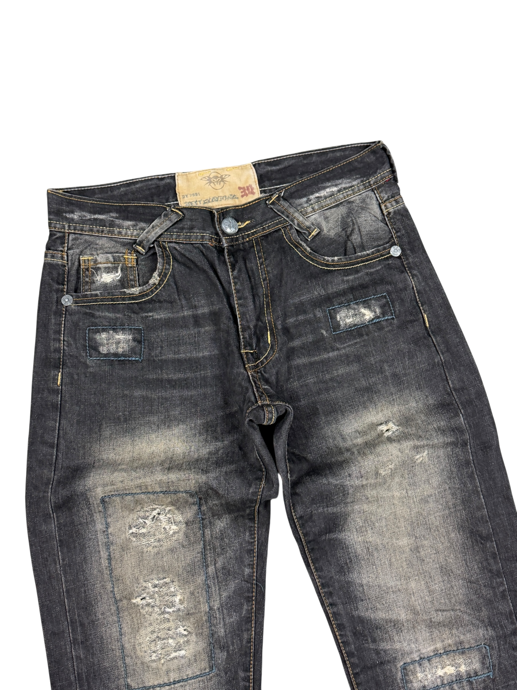 Vintage Washed Straight Jeans (XS)