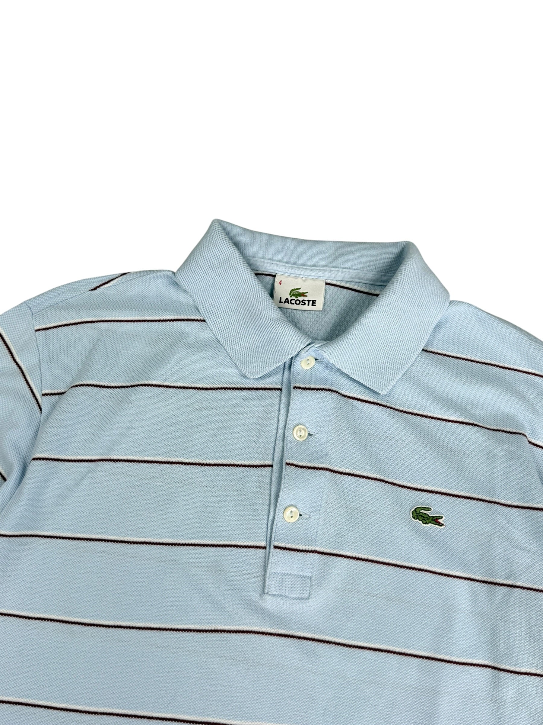 Lacoste Striped Poloshirt babyblue (M)