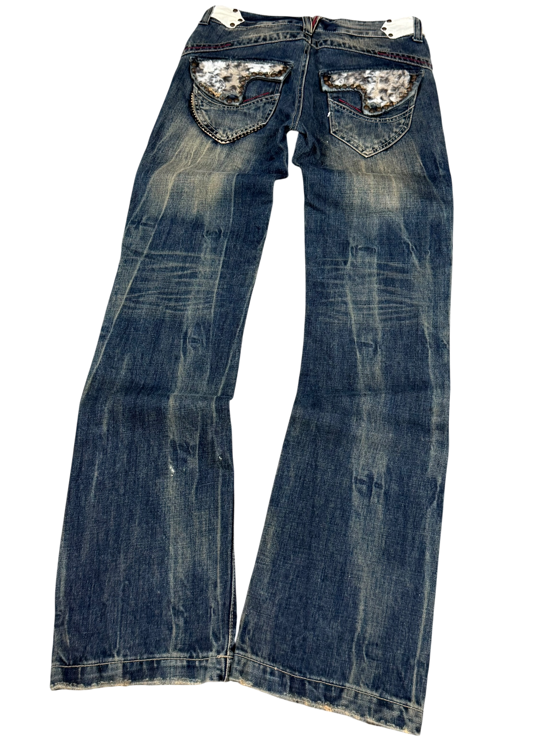 Crazy Washed Straight Fit Jeans (S)