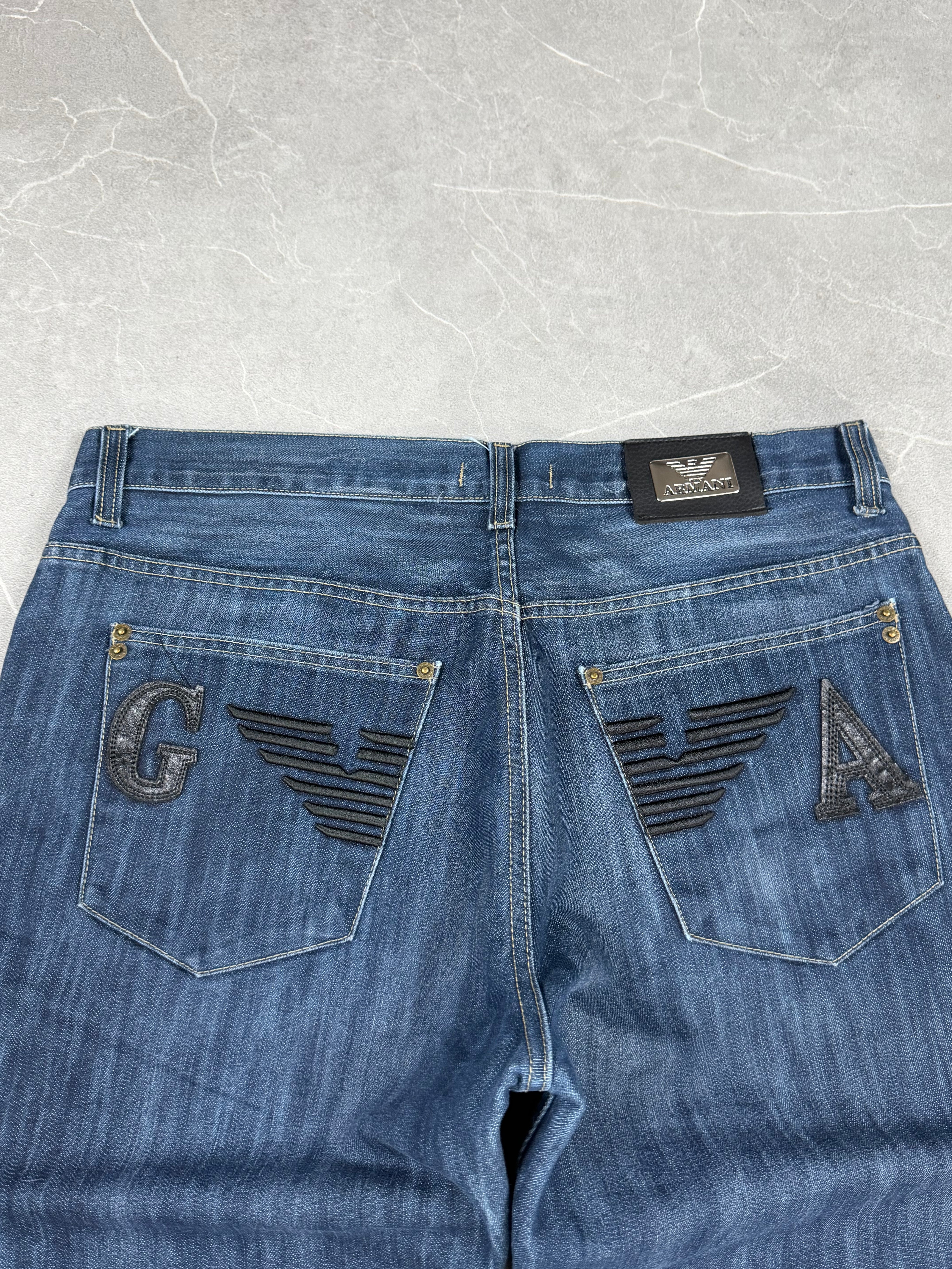 Armani Baggie Big Logo Jeans (M)